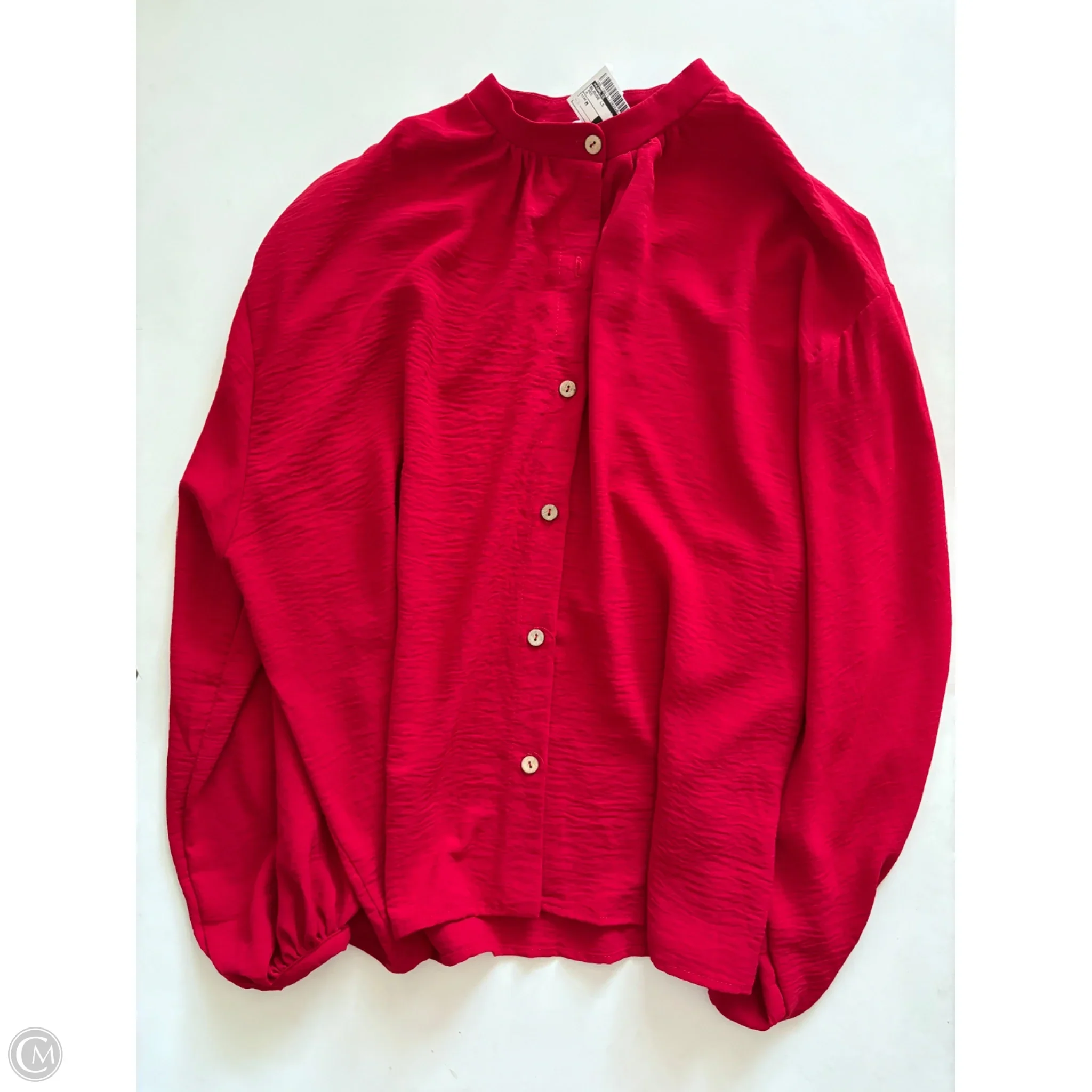 Blouse Long Sleeve By Karlie In Red, Size: M - Image 1