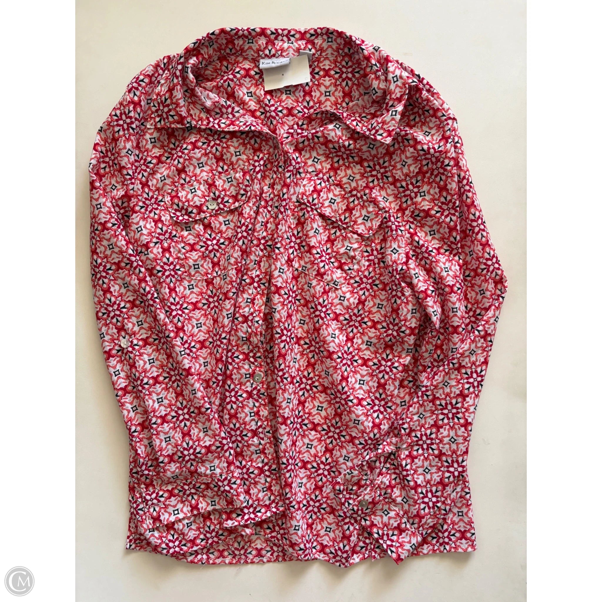 Top Long Sleeve By Kim Rogers In Floral Print, Size: Xl - Image 1