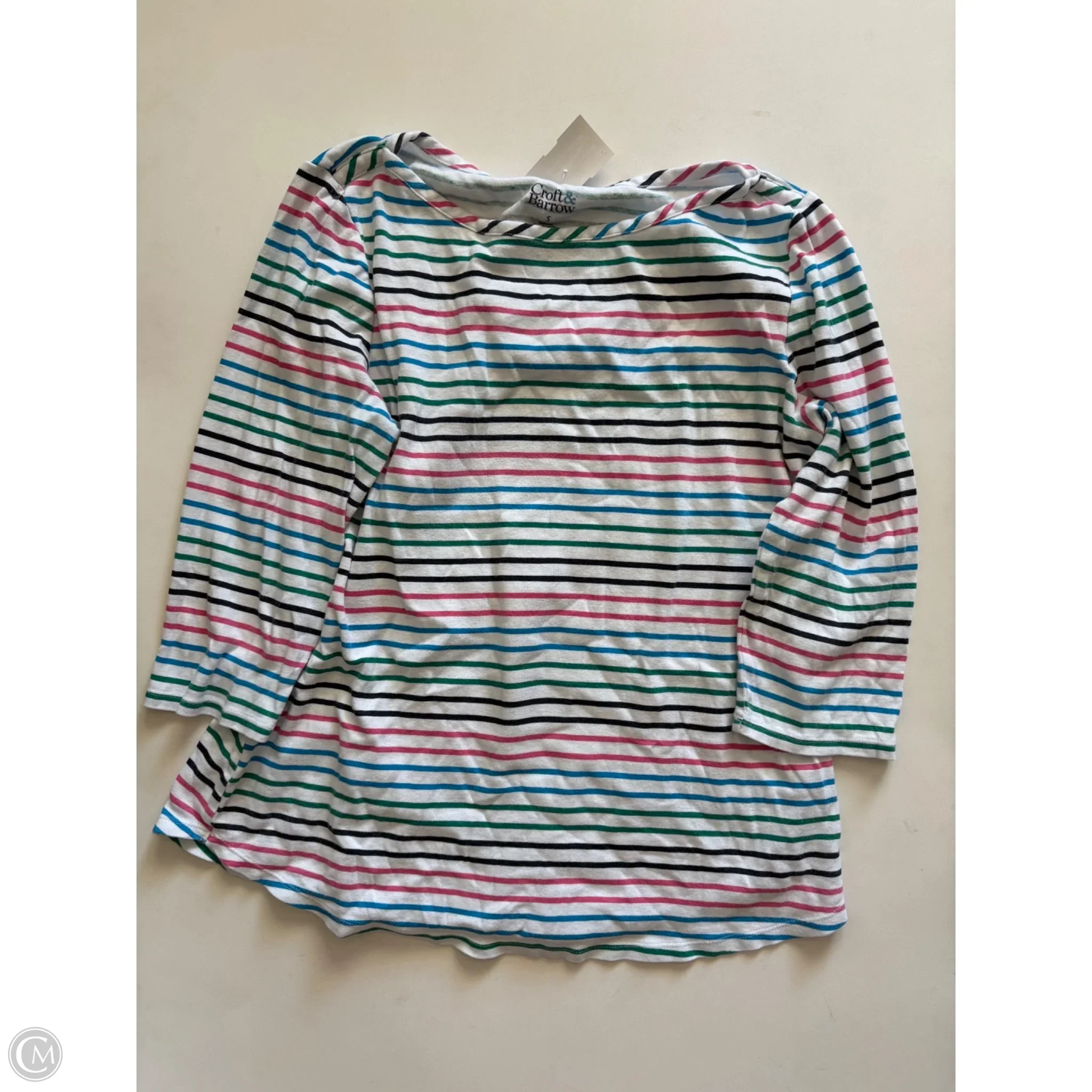 Top Long Sleeve By Croft And Barrow In Striped Pattern, Size: S - Image 1
