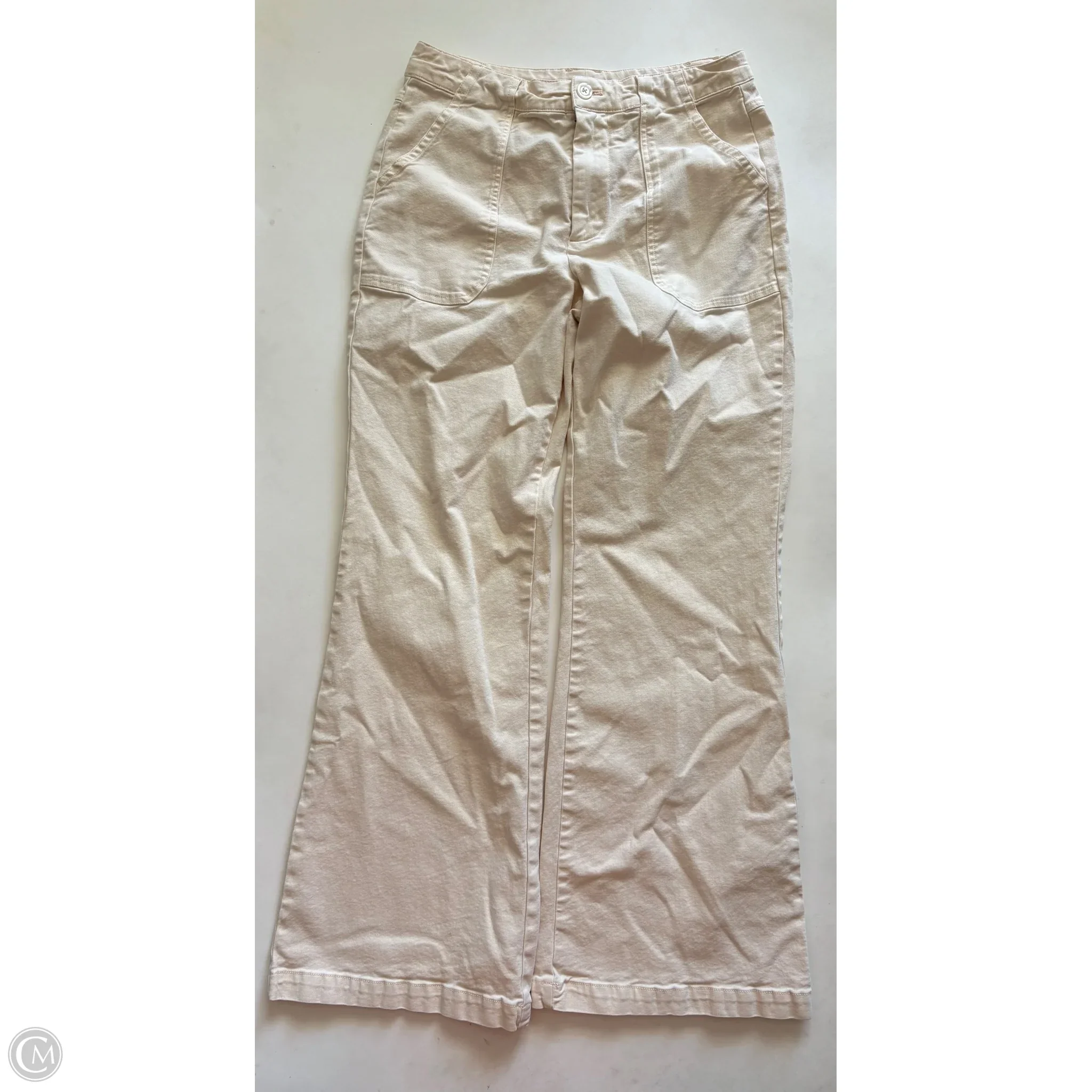 Jeans Wide Leg By Young Fab & Broke In Cream, Size: S - Image 1