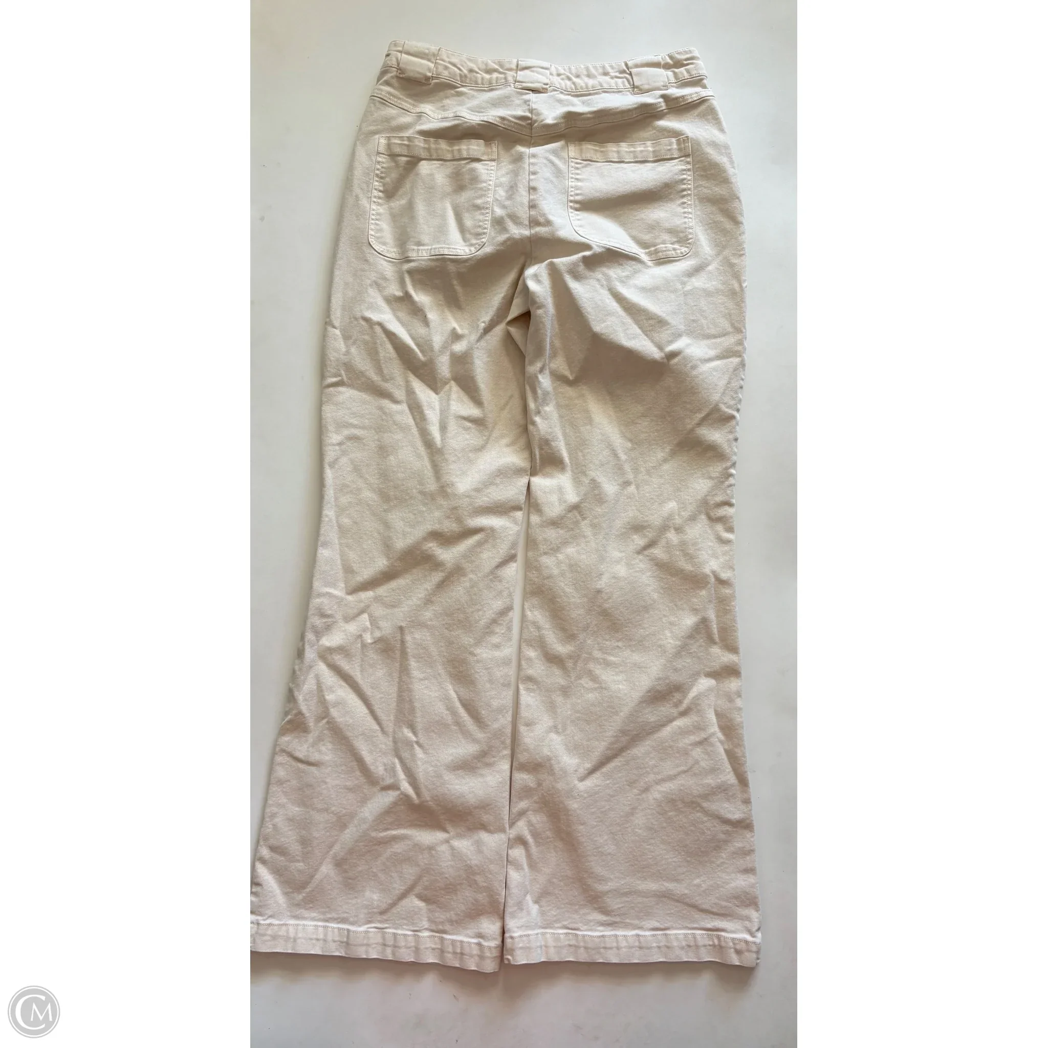 Jeans Wide Leg By Young Fab & Broke In Cream, Size: S - Image 2