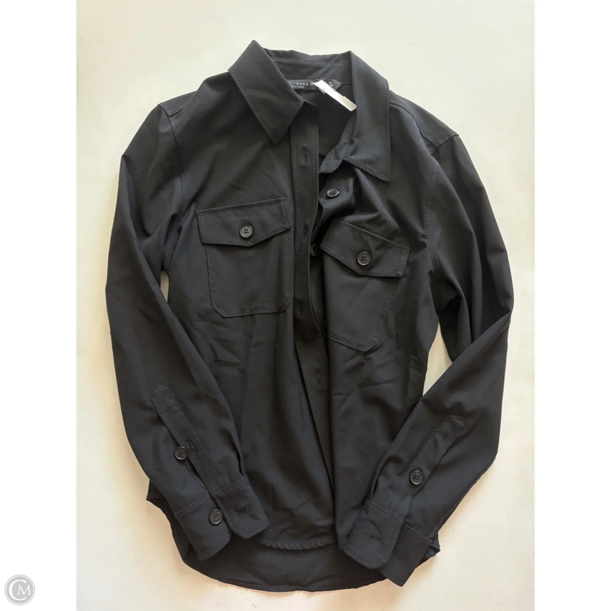 Top Long Sleeve By Zara Women In Black, Size: M - Image 1