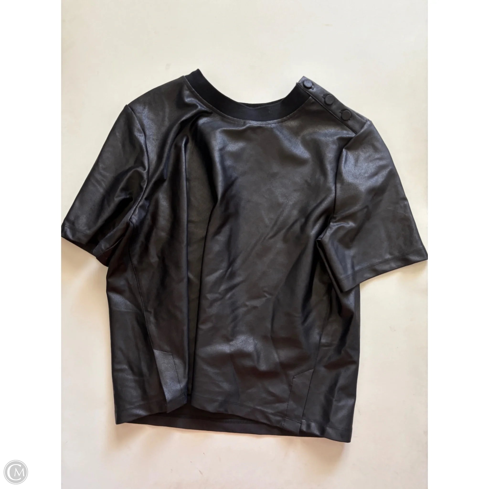 Top Short Sleeve By Maison Jules In Black, Size: M - Image 1