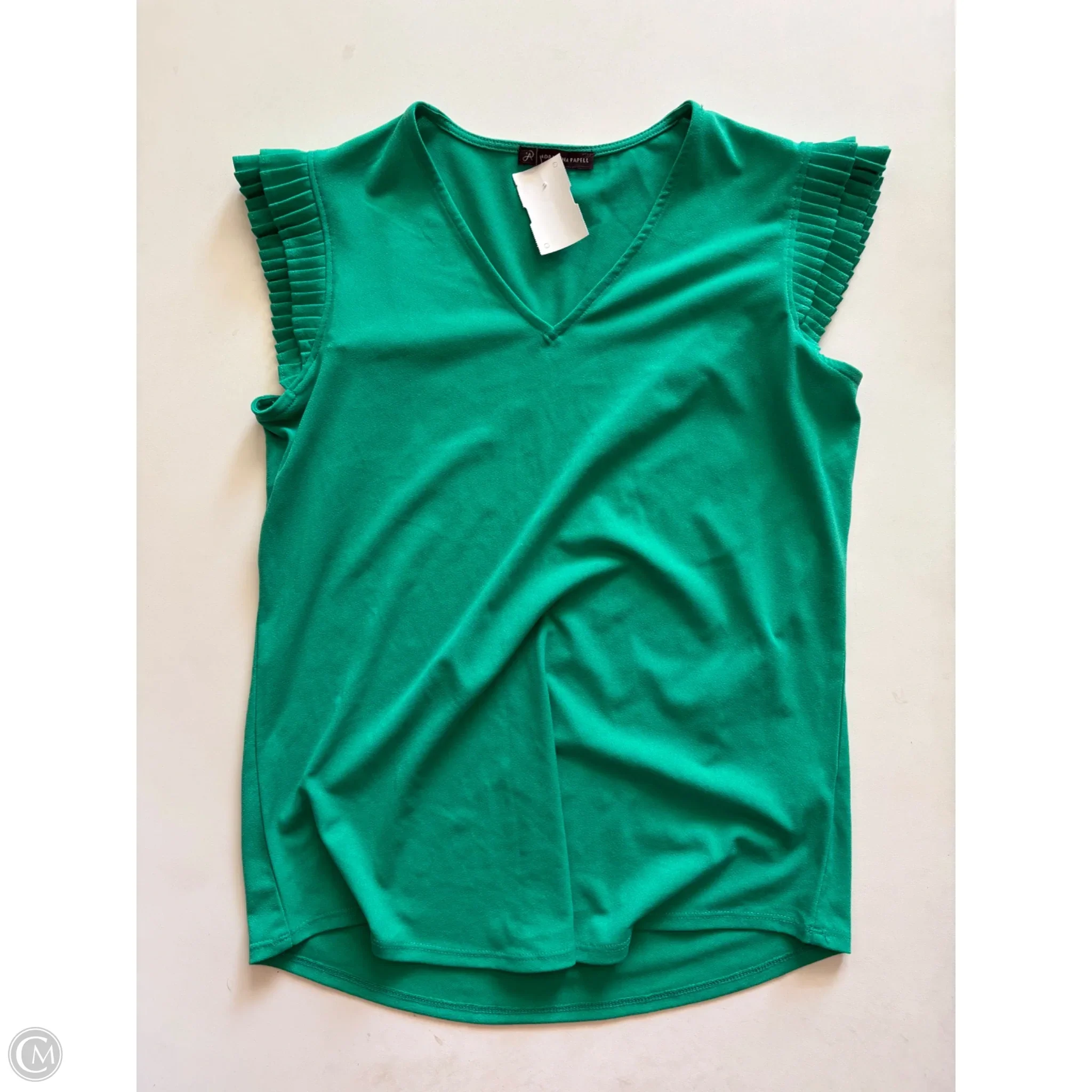 Top Short Sleeve By Adrianna Papell In Green, Size: Xs - Image 1