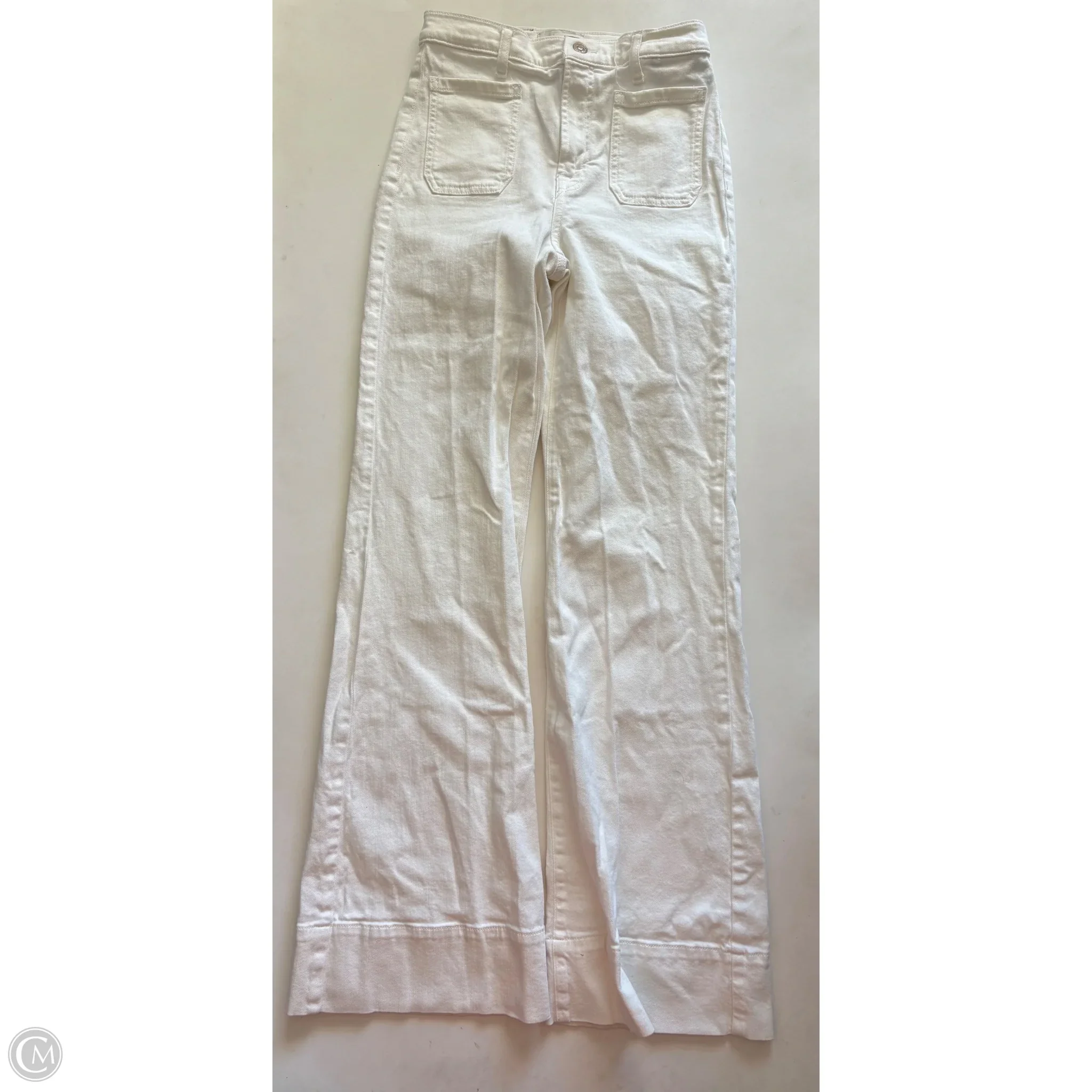 Jeans Wide Leg By 7 For All Mankind In White, Size: 0 - Image 1