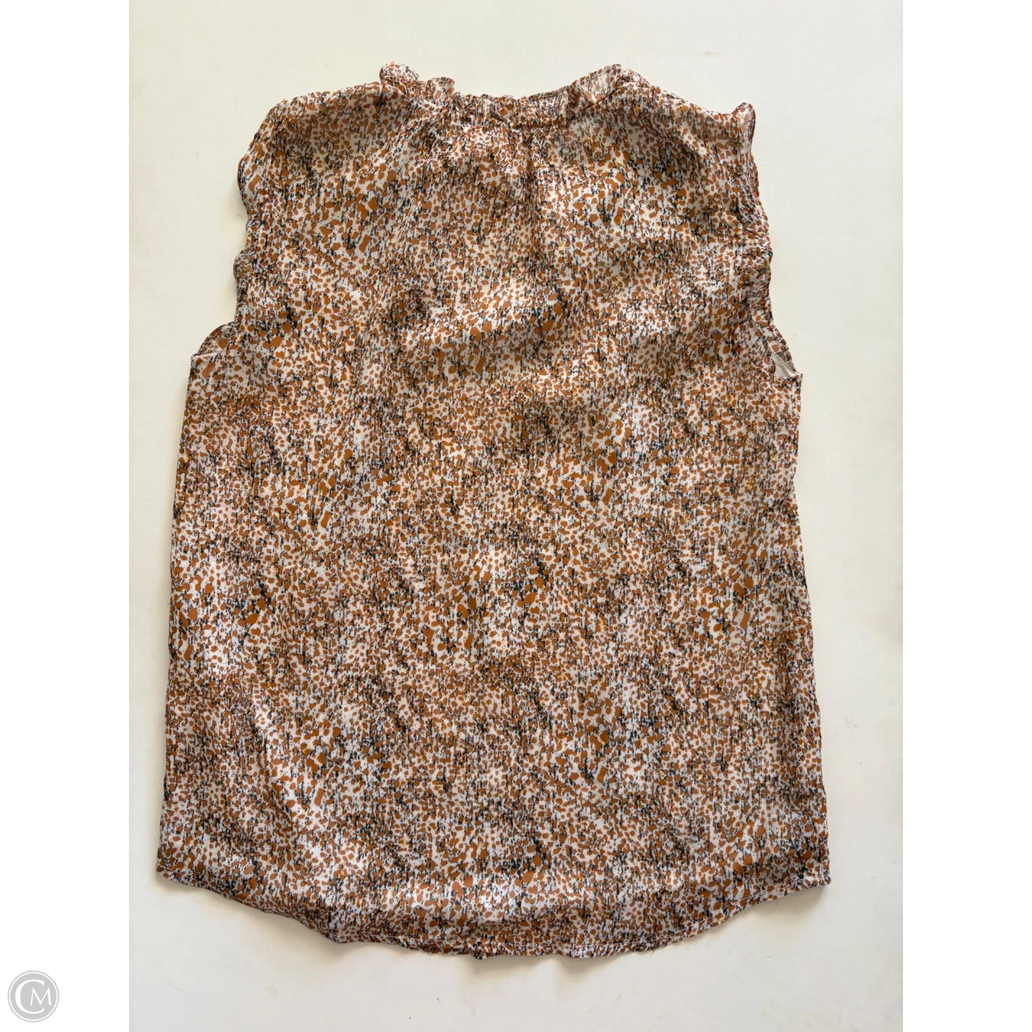 Blouse Sleeveless By Maison Damelie In Brown, Size: Xs - Image 2