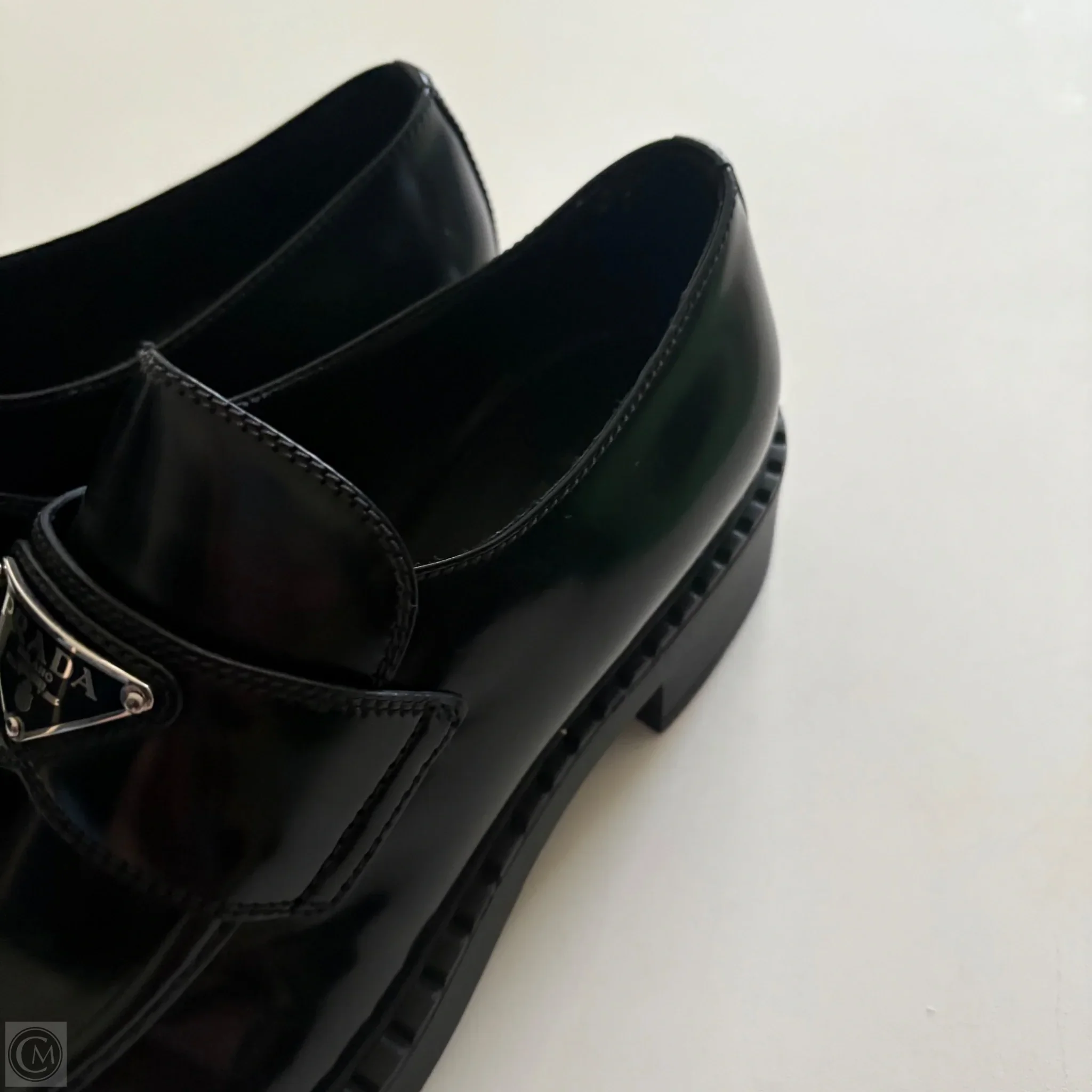 Shoes Luxury Designer By Prada In Black, Size: 7.5 - Image 3