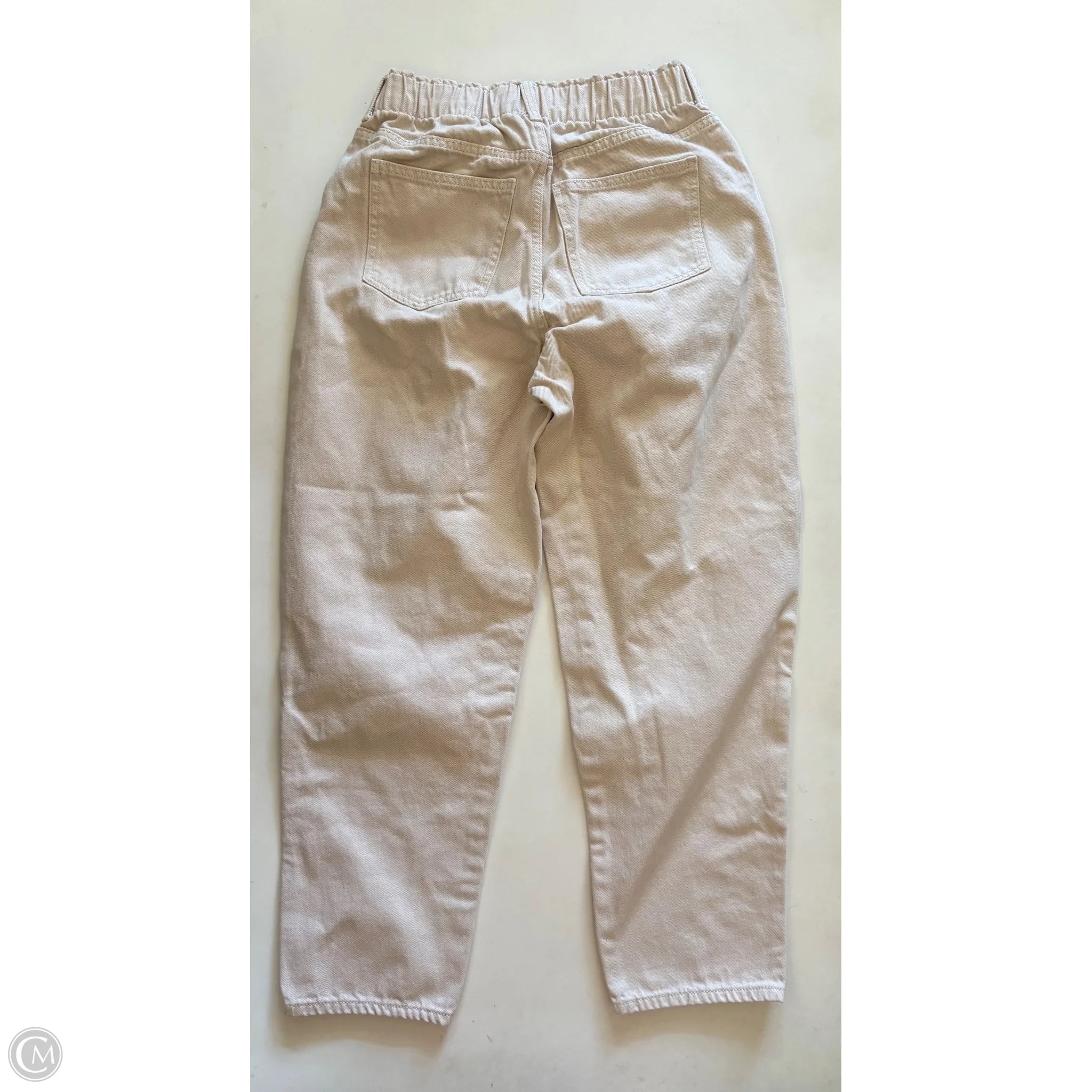 Jeans Straight By H&m In Cream, Size: 6 - Image 2