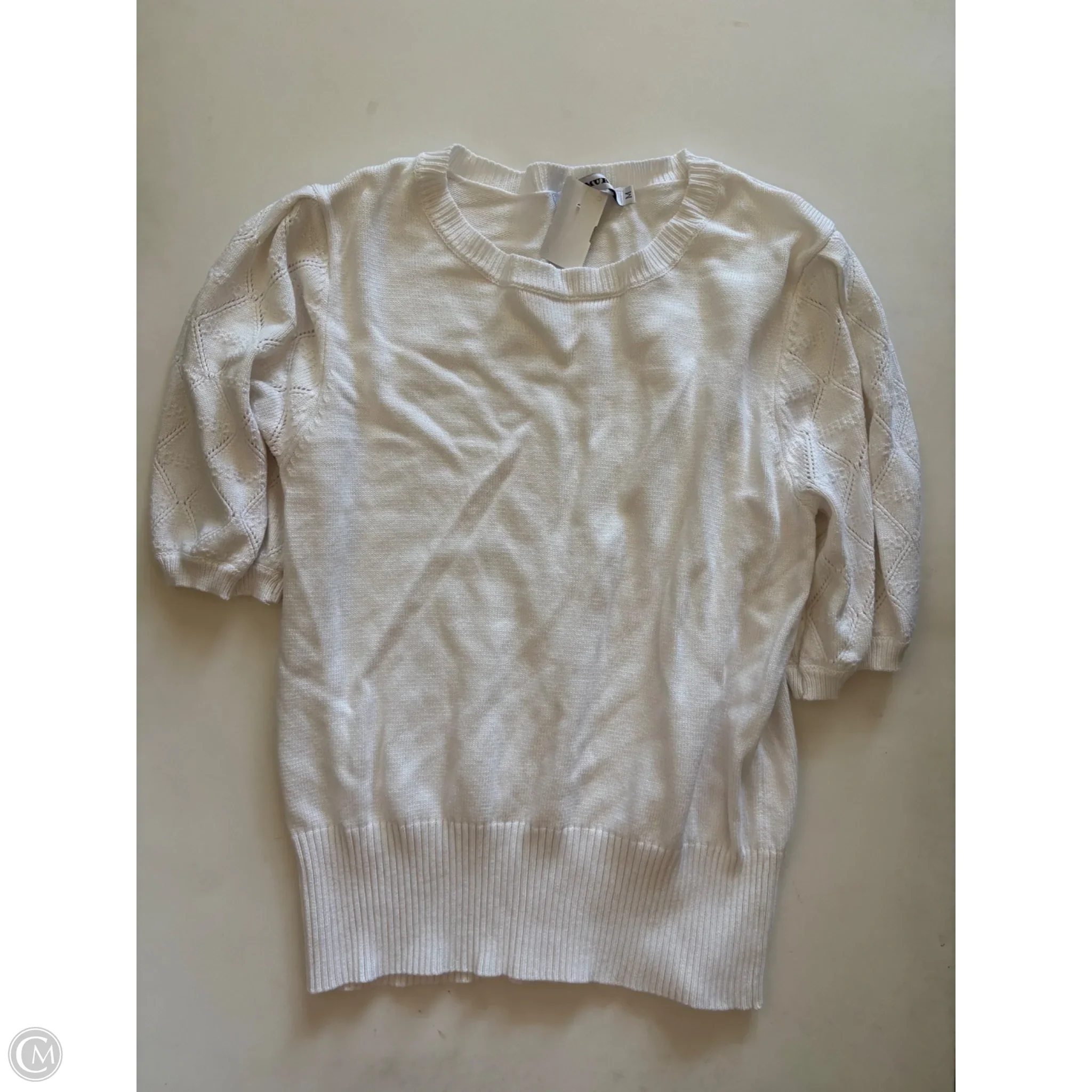 Sweater Short Sleeve By Murmurey In White, Size: M - Image 1