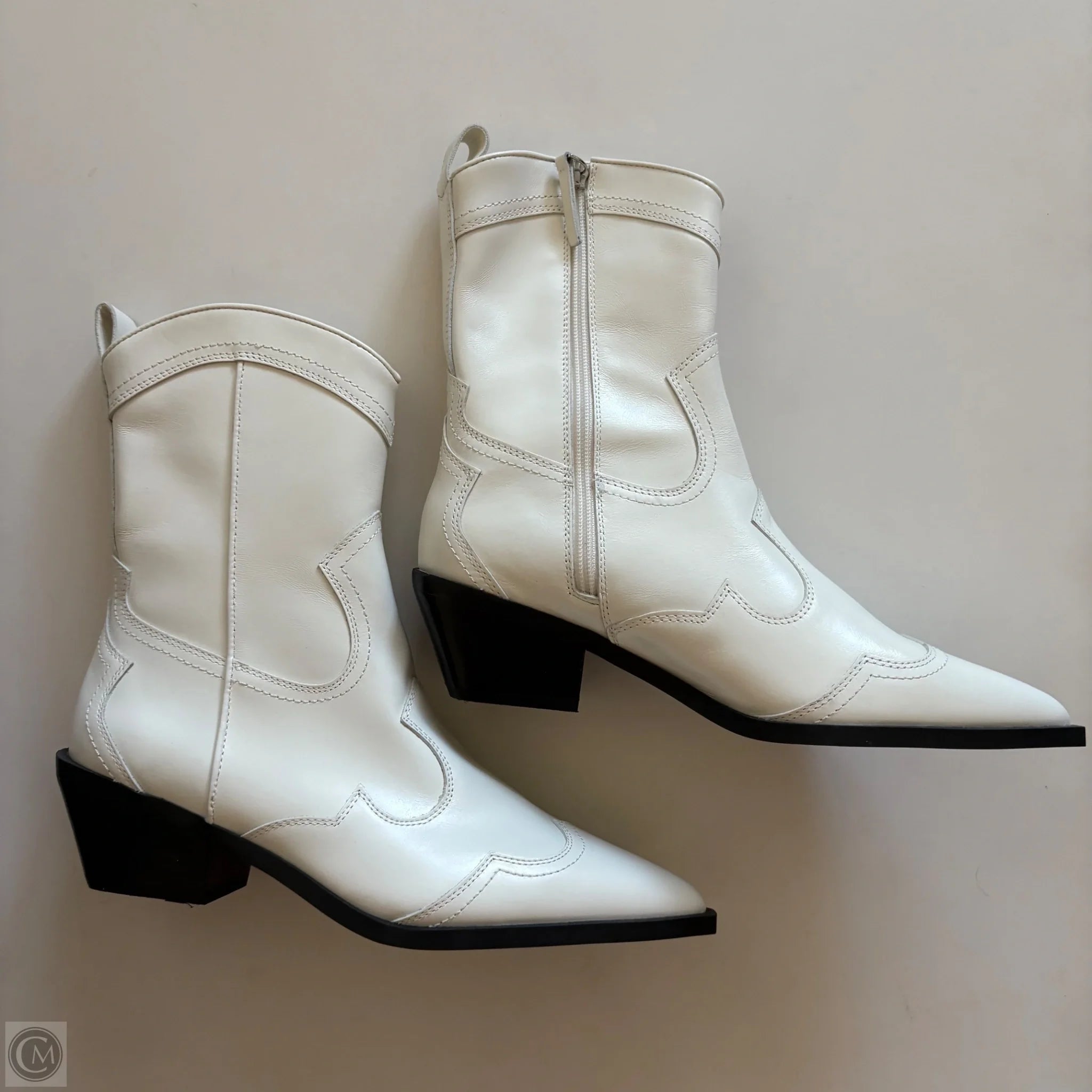Boots Mid-calf Heels By Steve Madden In White, Size: 8.5 - Image 2