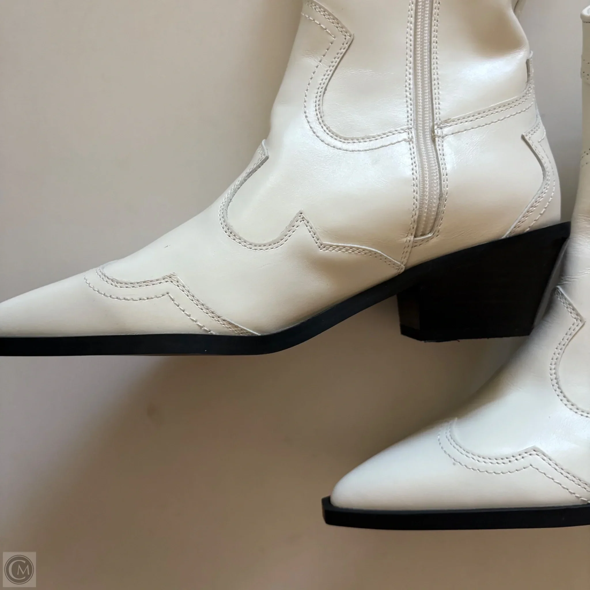 Boots Mid-calf Heels By Steve Madden In White, Size: 8.5 - Image 3
