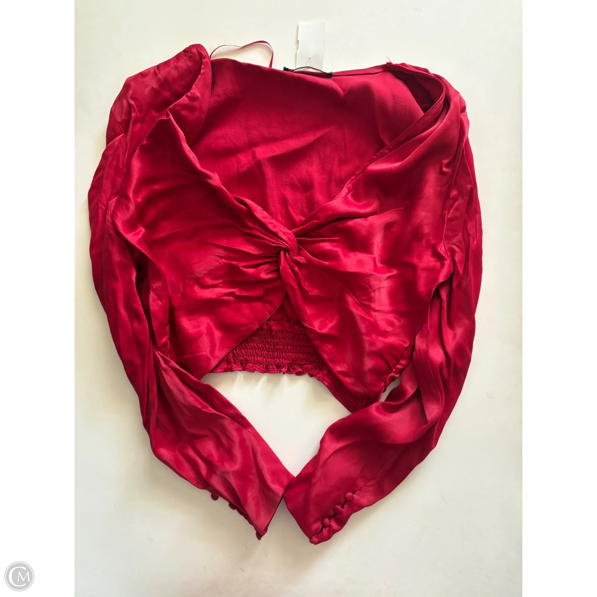 Blouse Long Sleeve By Zara In Red, Size: Xl - Image 1