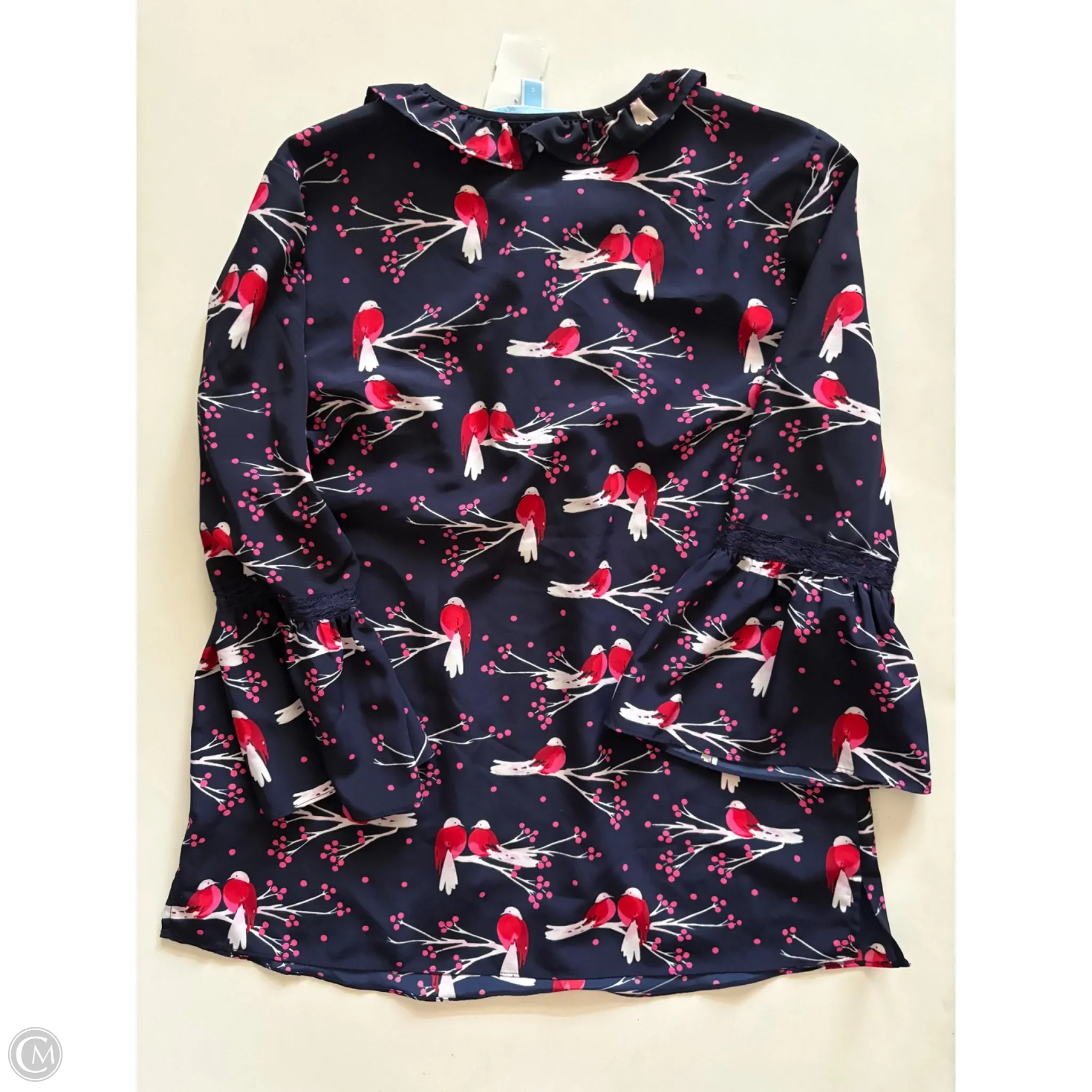 Blouse Long Sleeve By Draper James In Navy, Size: 6 - Image 2