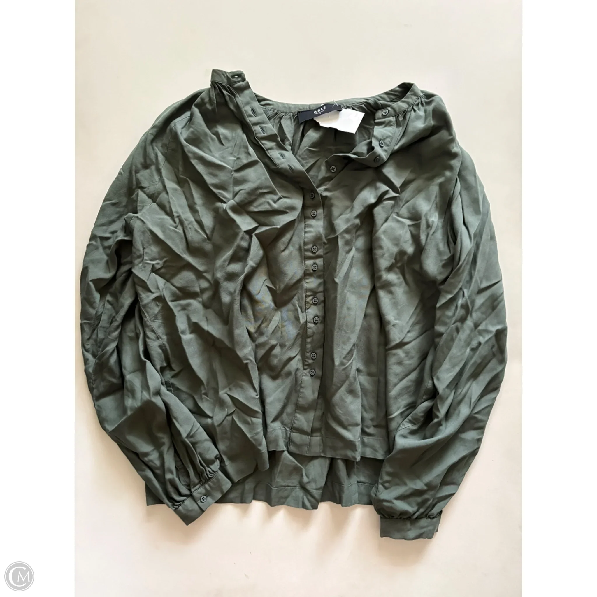 Top Long Sleeve By Able In Green, Size: S - Image 1