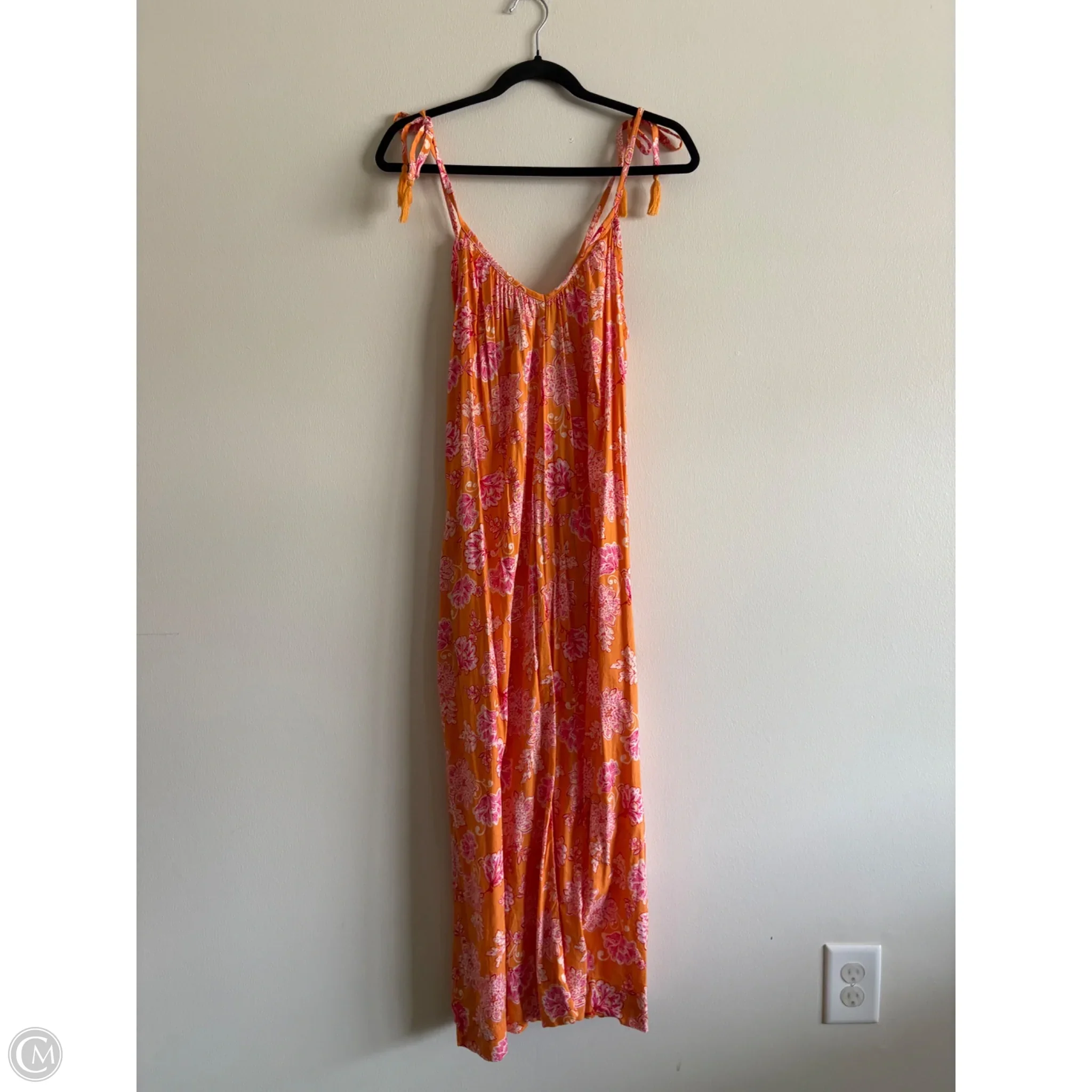 Dress Casual Midi By Old Navy In Orange & Pink, Size: Xs - Image 1