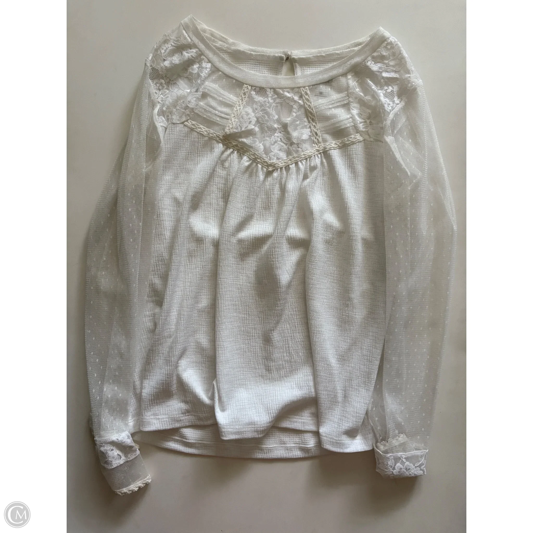 Blouse Long Sleeve By Soho Apparel In White, Size: M - Image 1