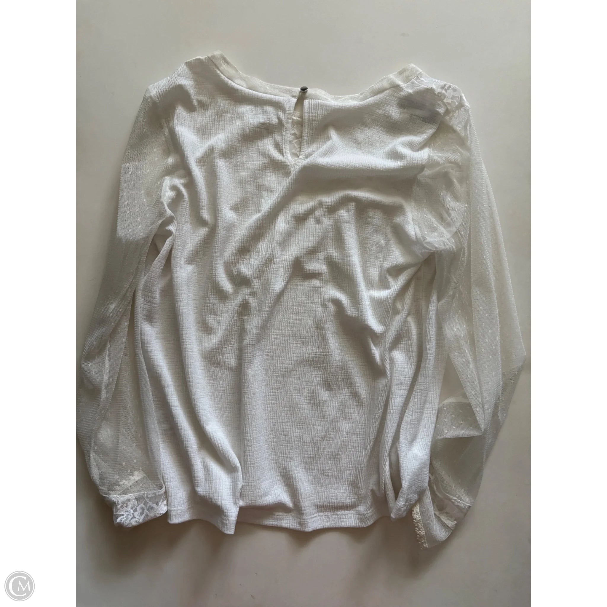 Blouse Long Sleeve By Soho Apparel In White, Size: M - Image 2