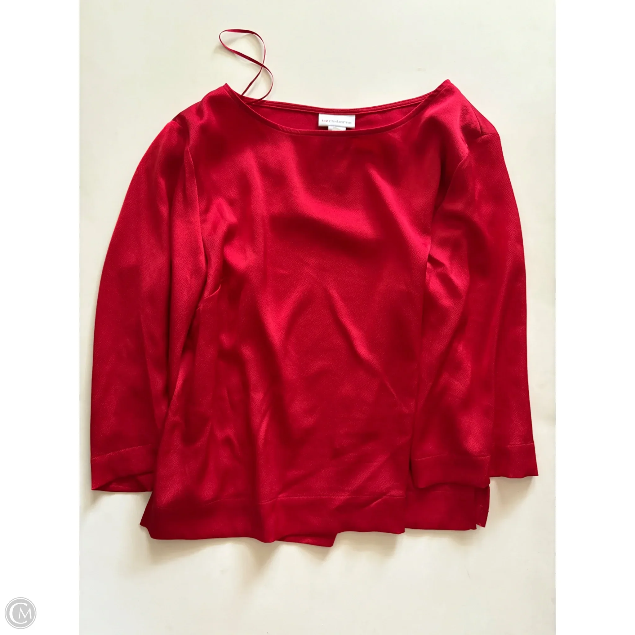 Blouse Long Sleeve By Liz Claiborne In Red, Size: L - Image 1
