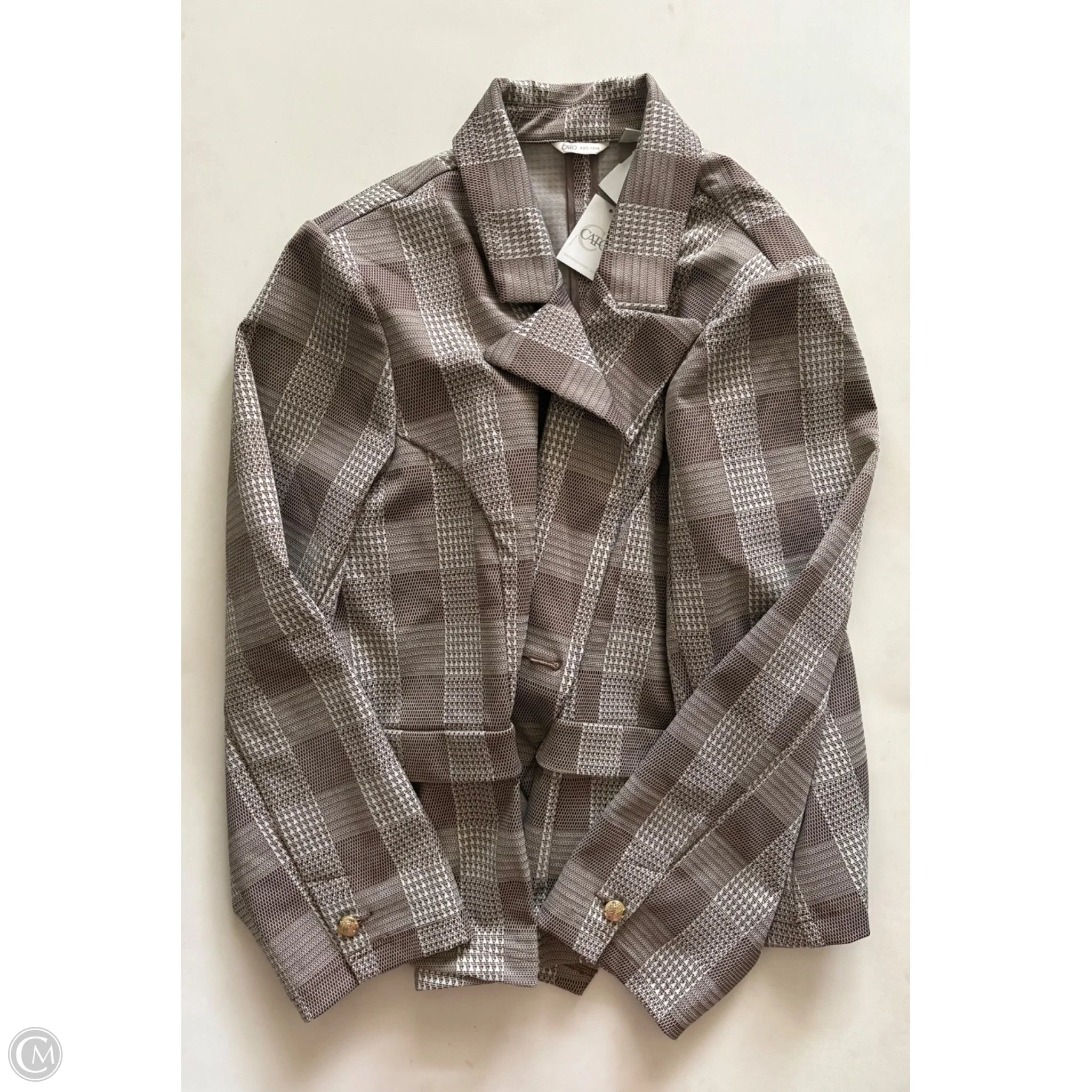 Blazer By Cato In Brown & Cream, Size: 22 - Image 1
