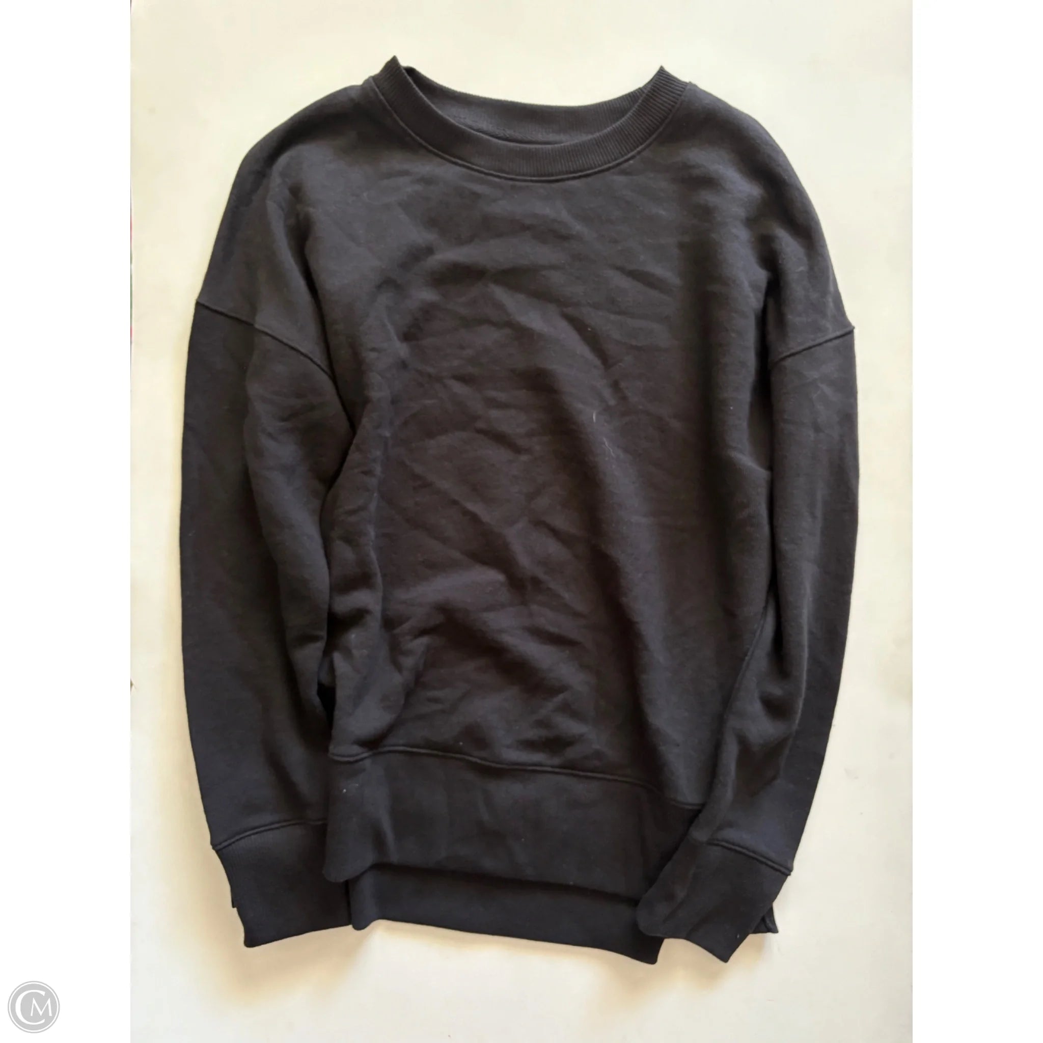 Sweatshirt Crewneck By Time And Tru In Black, Size: S - Image 1