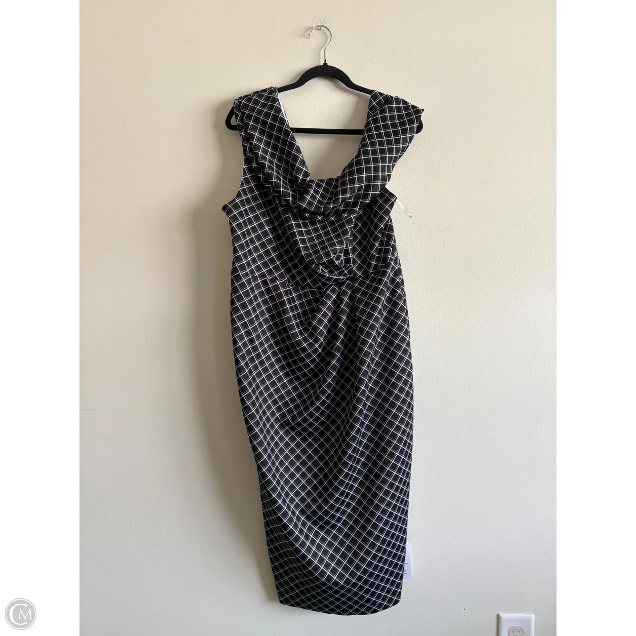 Dress Party Midi By Asos In Black & White, Size: 12 - Image 1