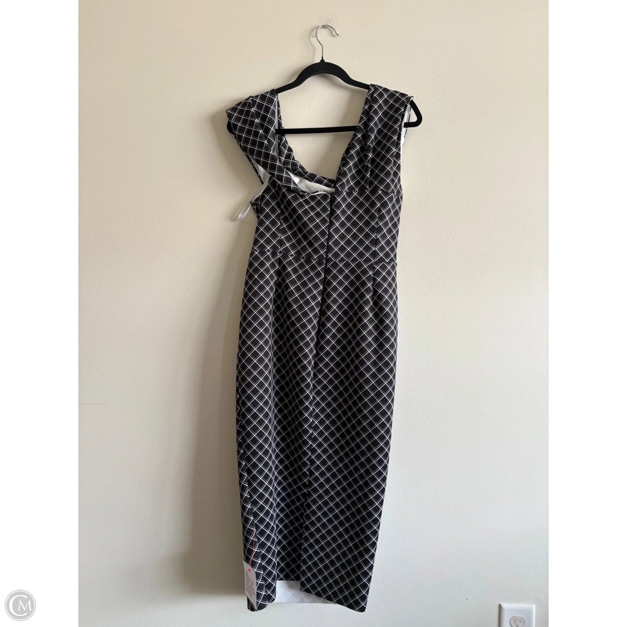 Dress Party Midi By Asos In Black & White, Size: 12 - Image 2