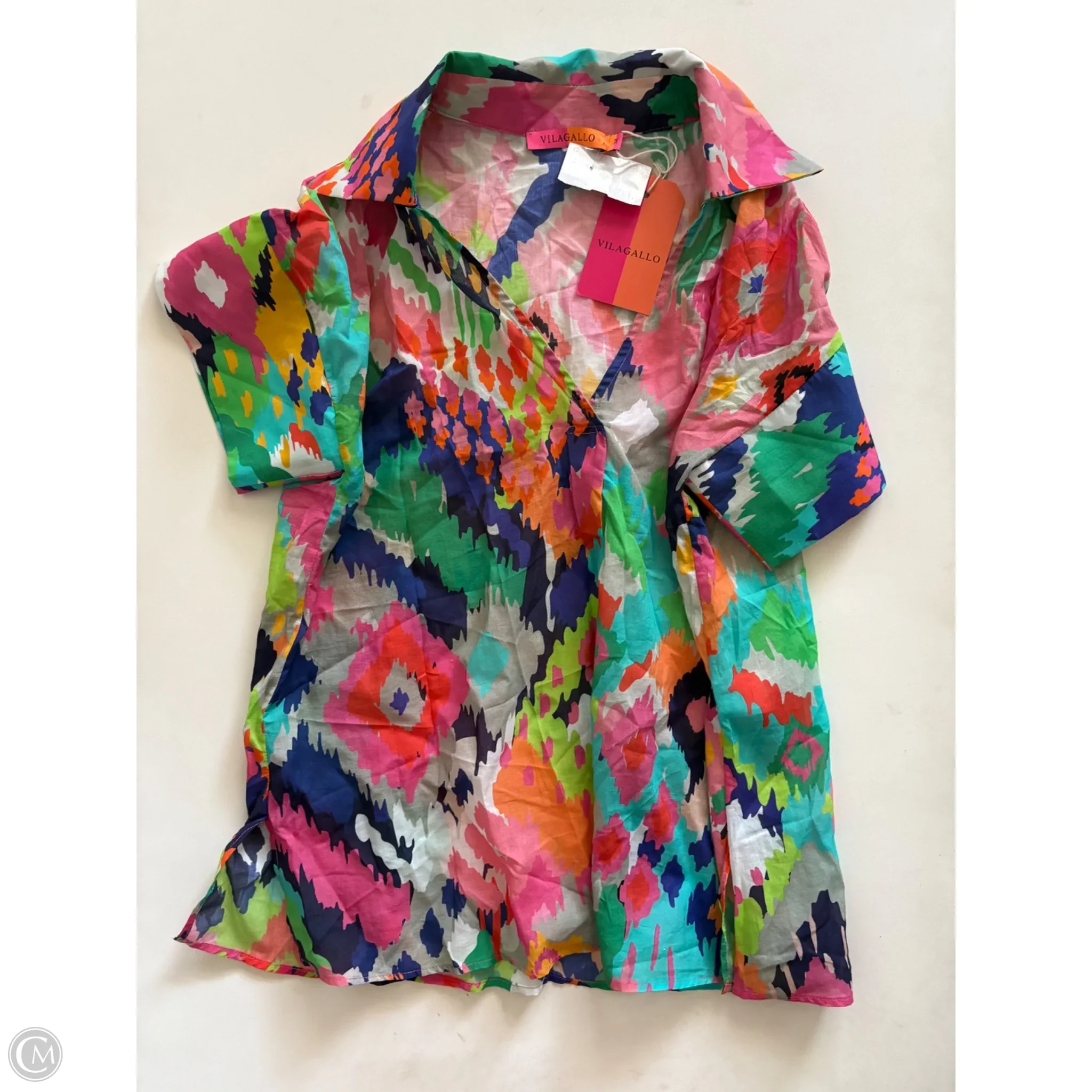 Blouse Short Sleeve By Vilagallo In Multi-colored, Size: M - Image 1