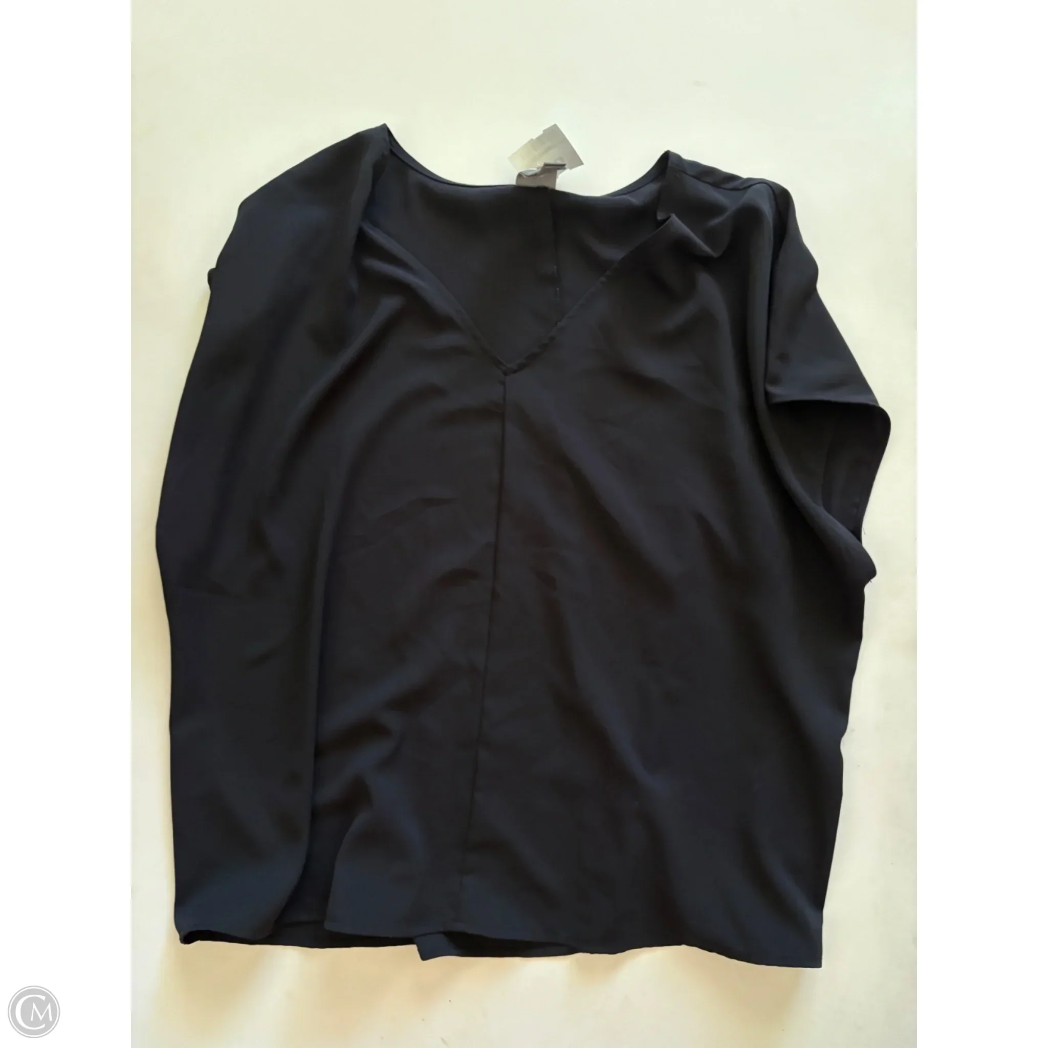 Blouse Short Sleeve By Worthington In Black, Size: L - Image 1