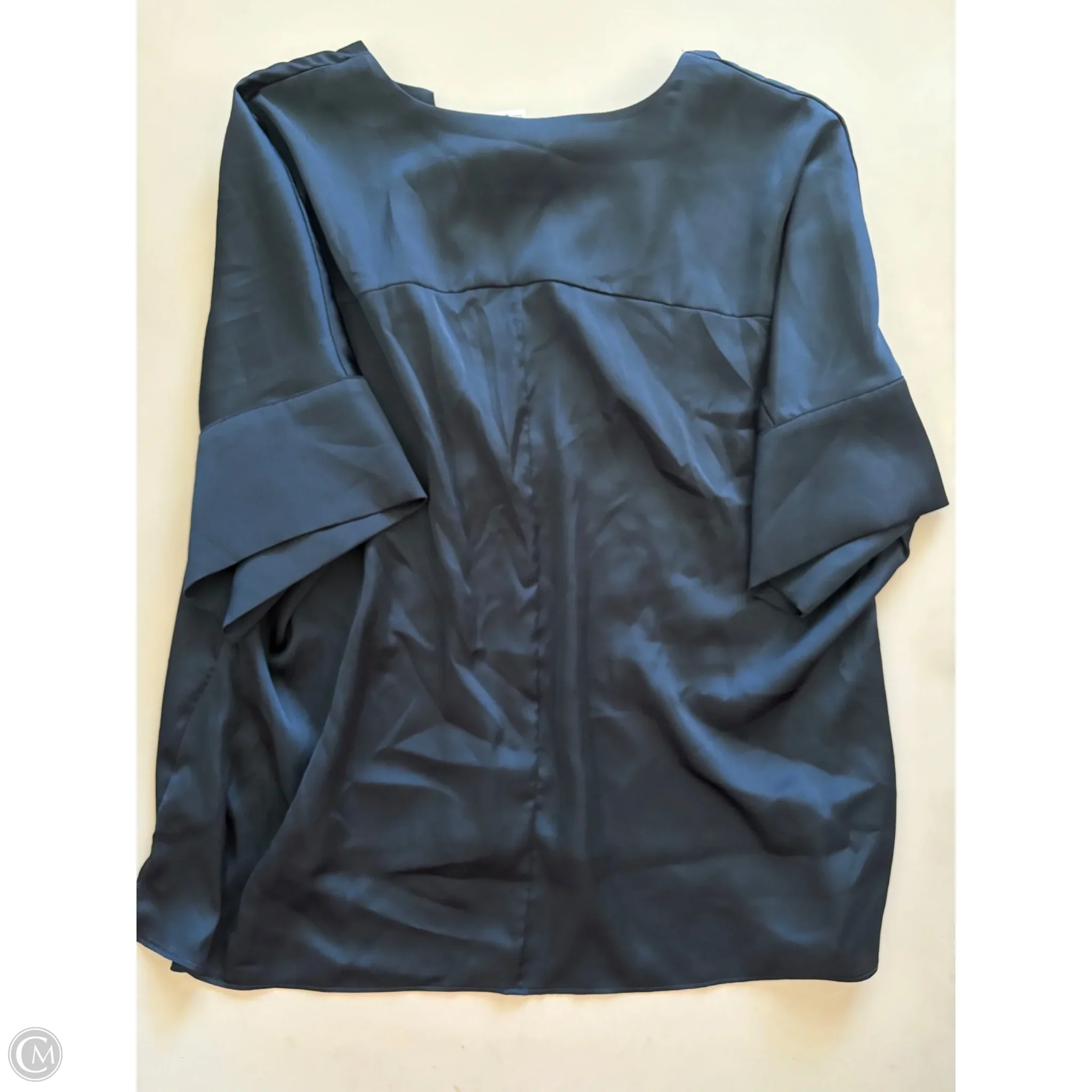 Blouse Short Sleeve By Worthington In Navy, Size: L - Image 2