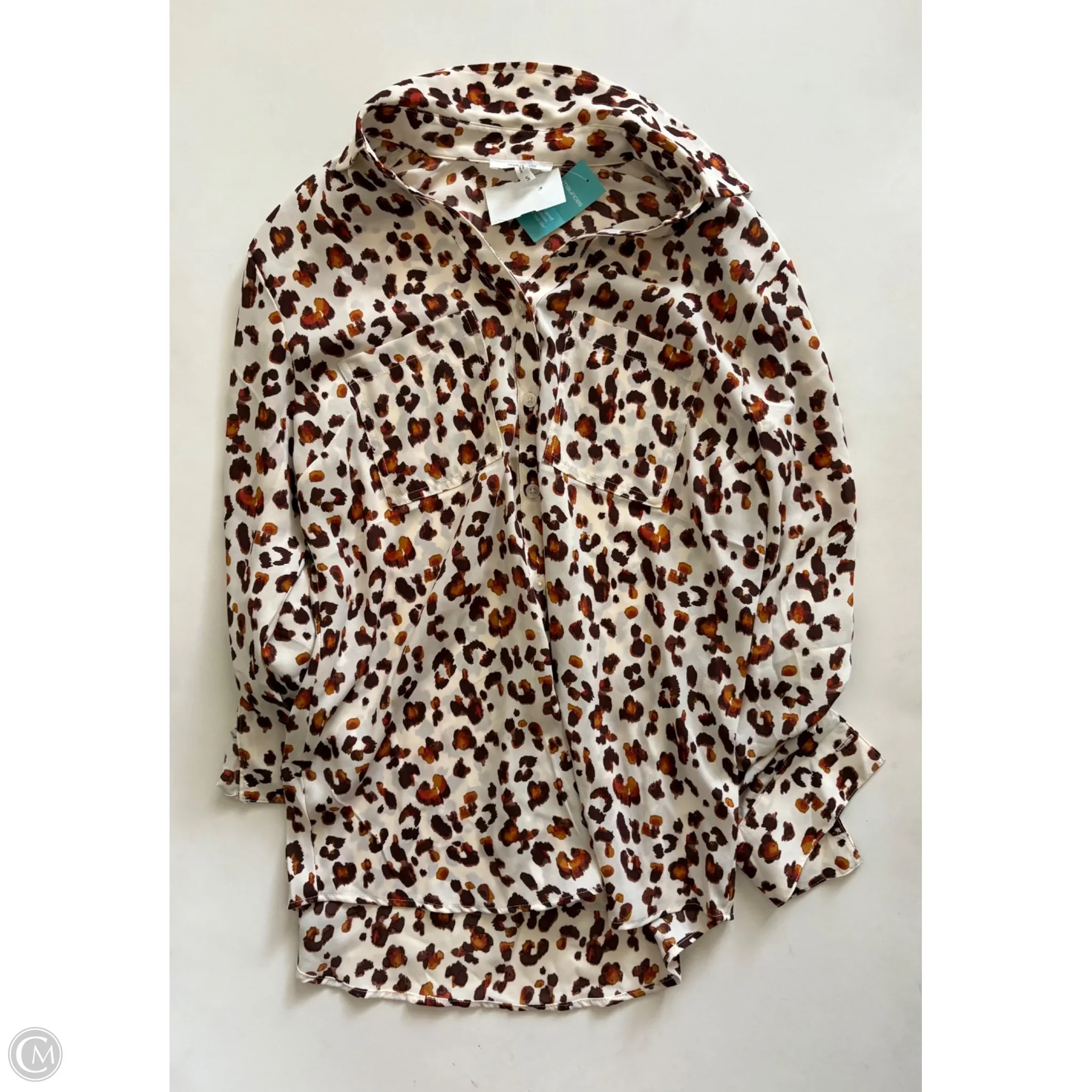 Blouse Long Sleeve By Maurices In Animal Print, Size: S - Image 1