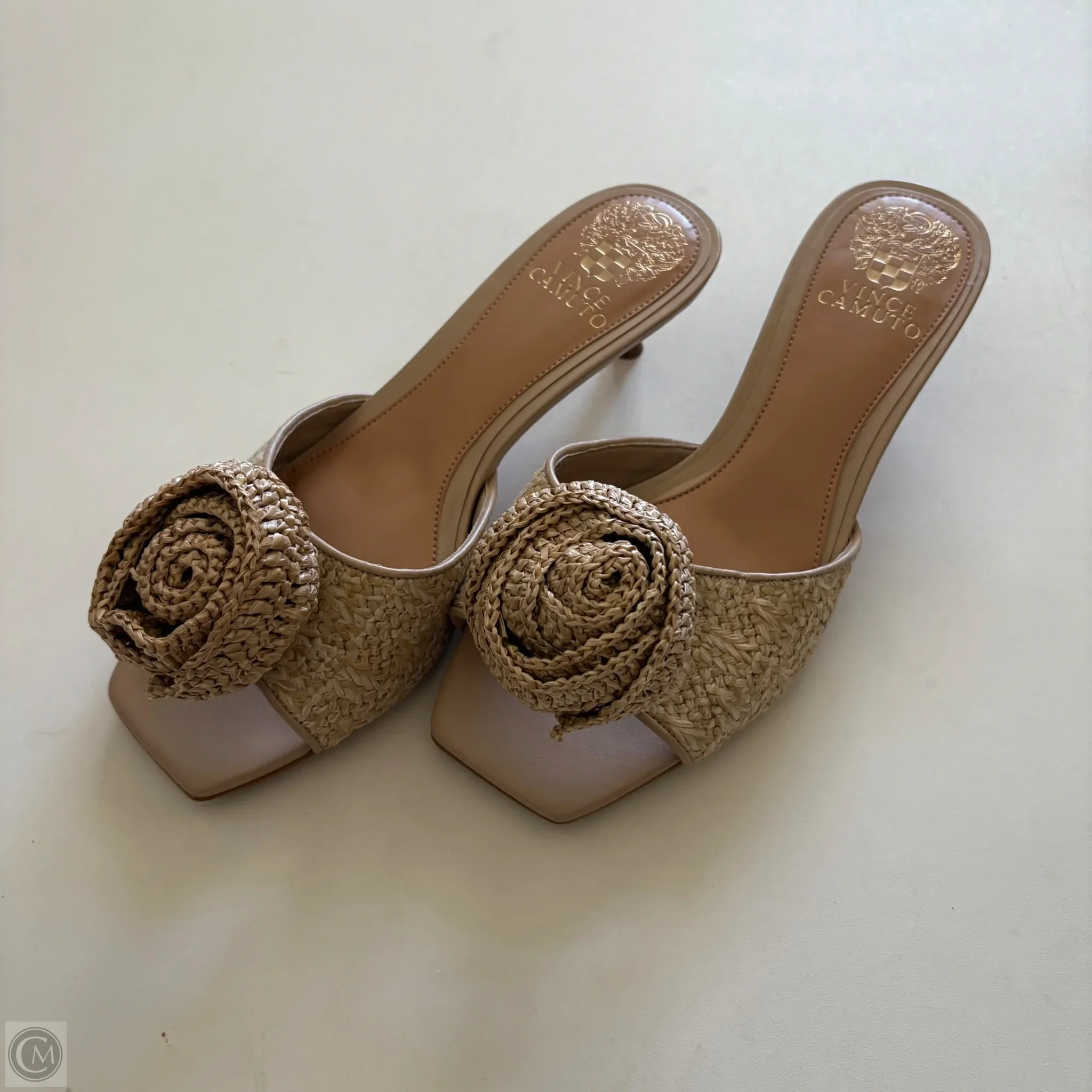 Sandals Heels Kitten By Vince Camuto In Tan, Size: 7 - Image 1