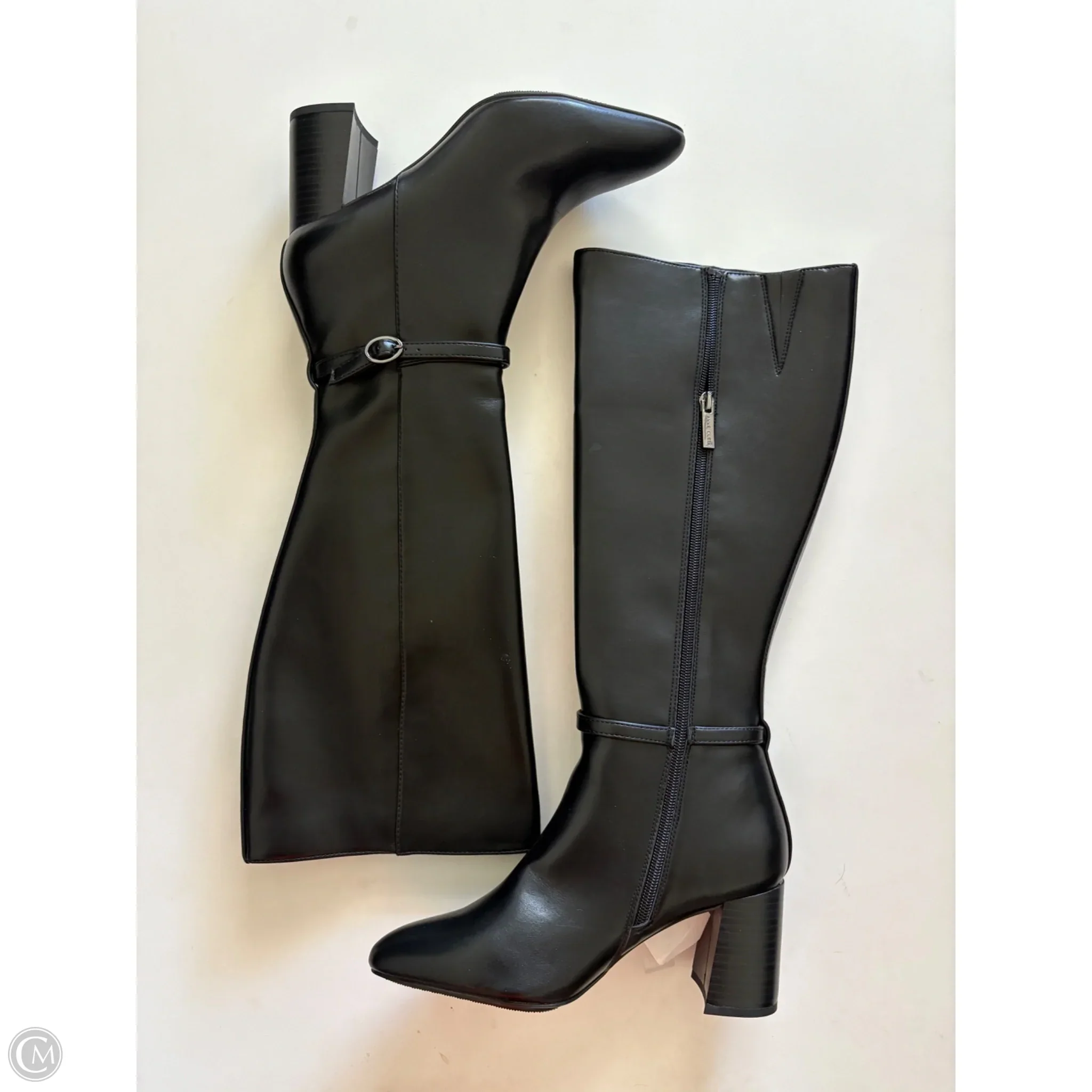 Boots Knee Heels By Anne Klein In Black, Size: 7