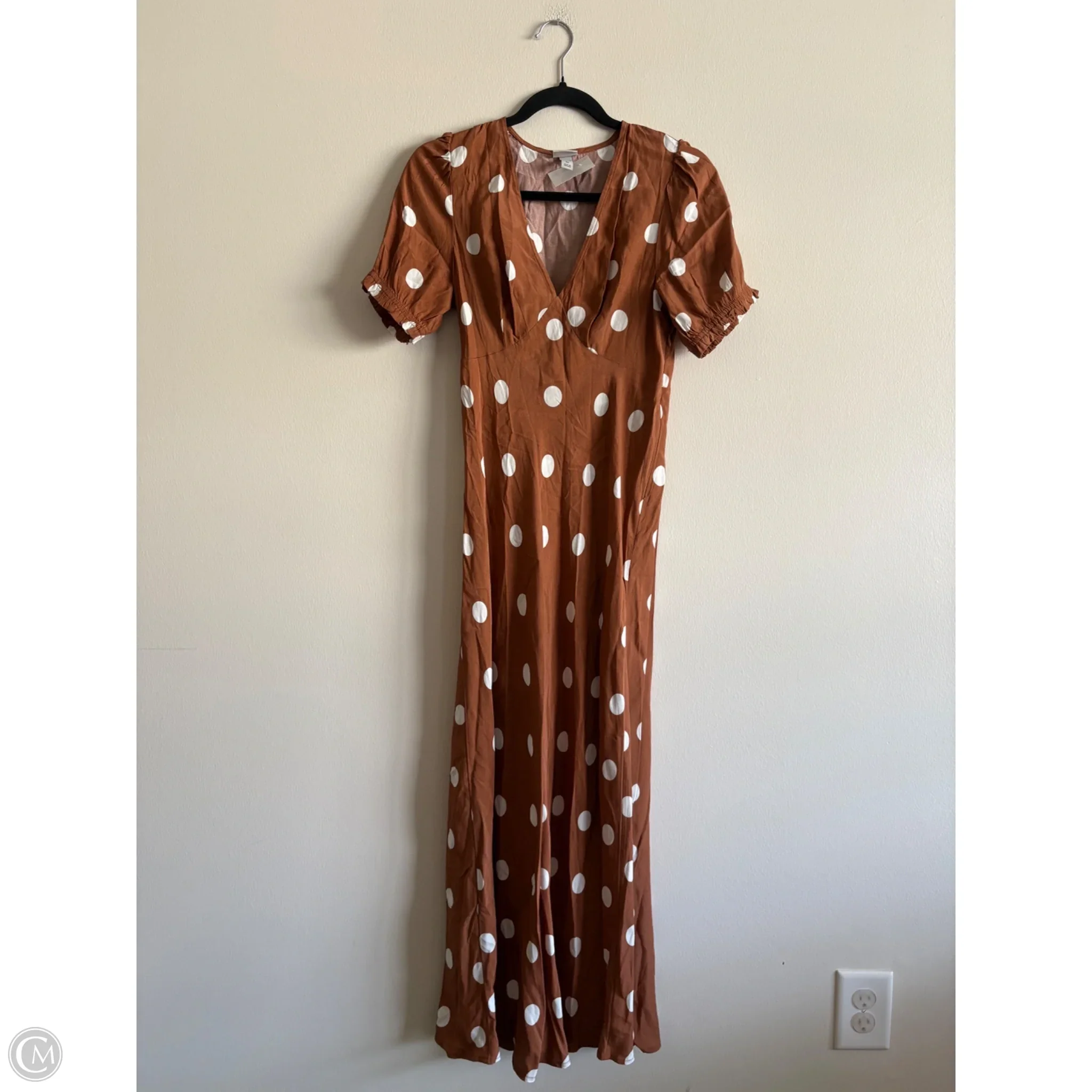 Dress Casual Maxi By A New Day In Polkadot Pattern, Size: Xs - Image 1