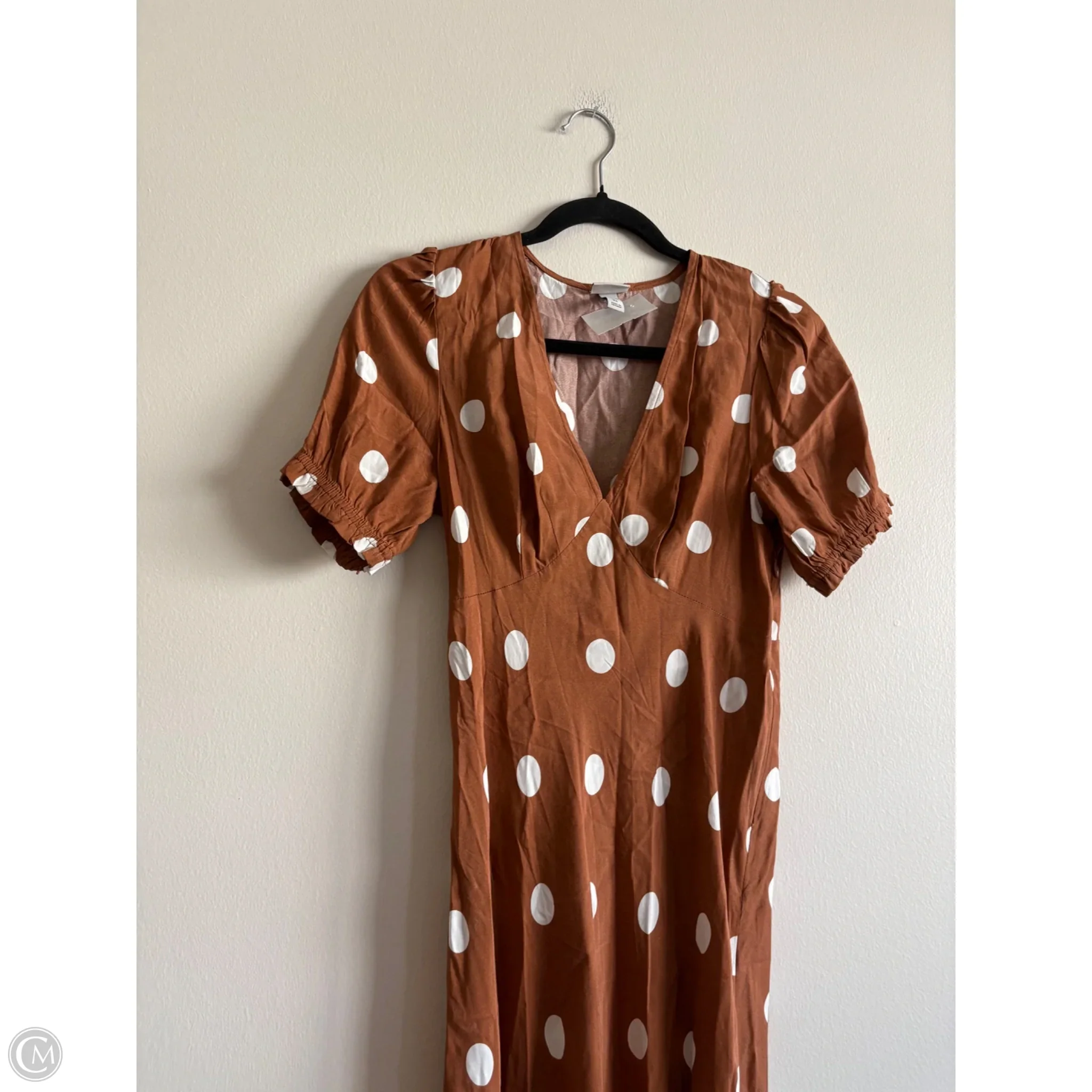 Dress Casual Maxi By A New Day In Polkadot Pattern, Size: Xs - Image 3