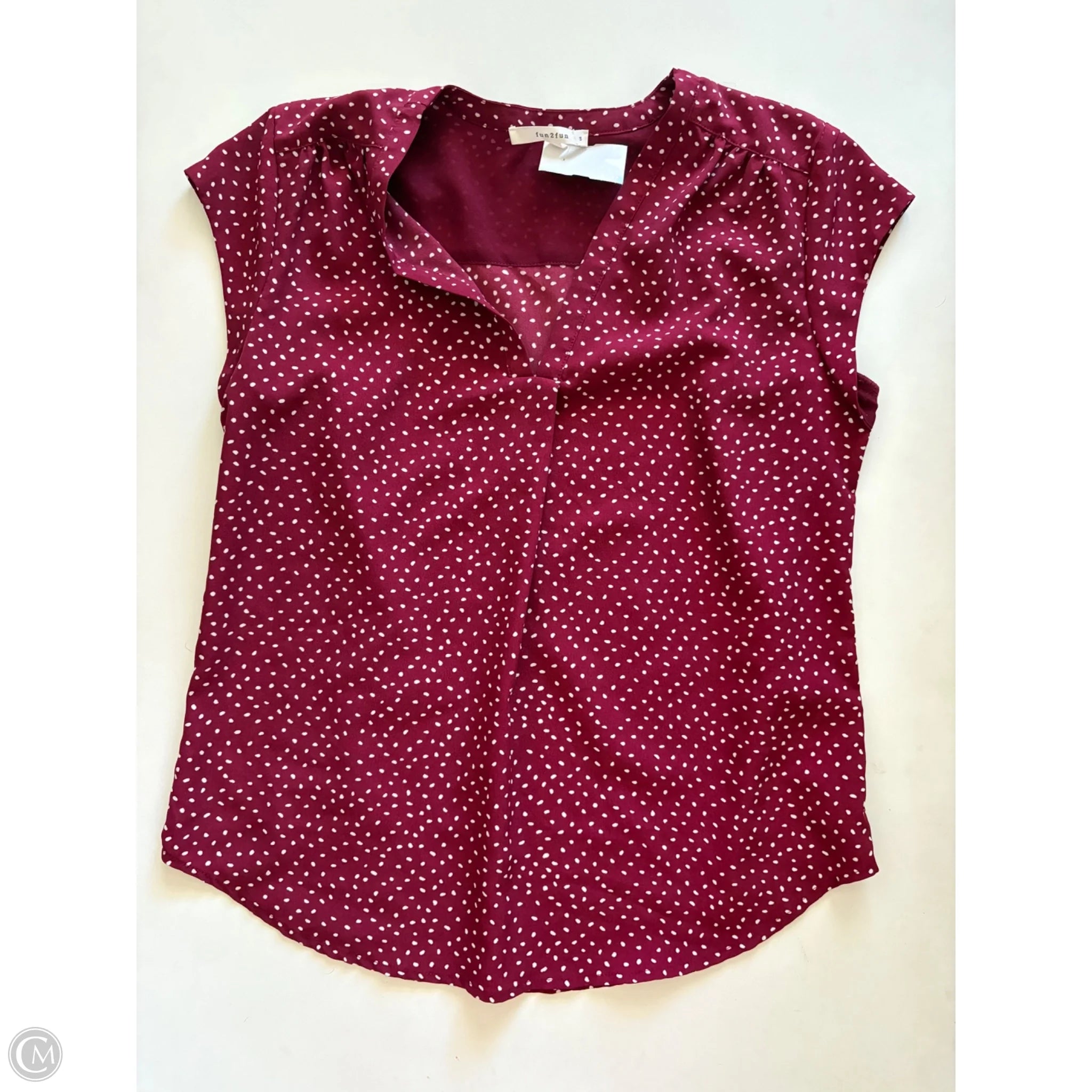 Blouse Short Sleeve By Fun 2 Fun In Red, Size: S - Image 1