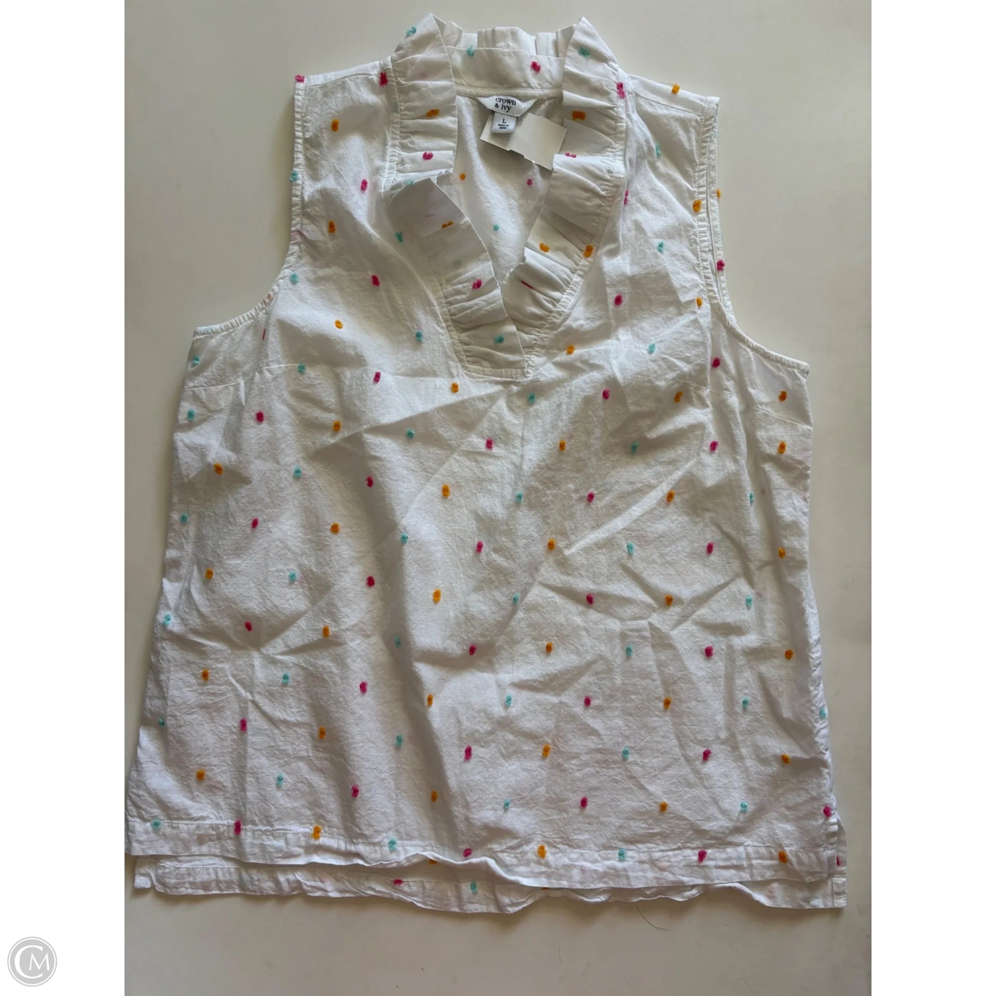 Top Sleeveless By Crown And Ivy In Multi-colored, Size: L