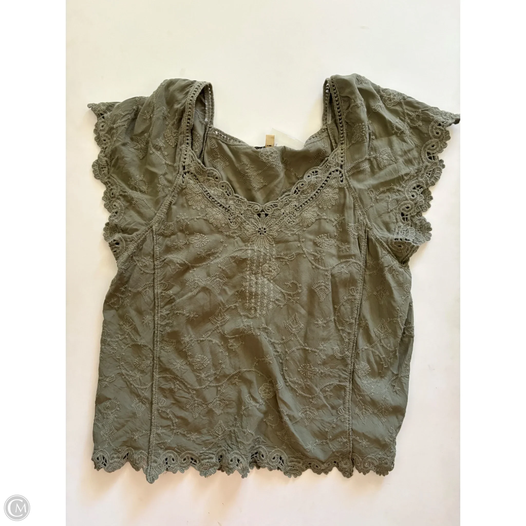 Top Short Sleeve By Democracy In Green, Size: Xs - Image 1
