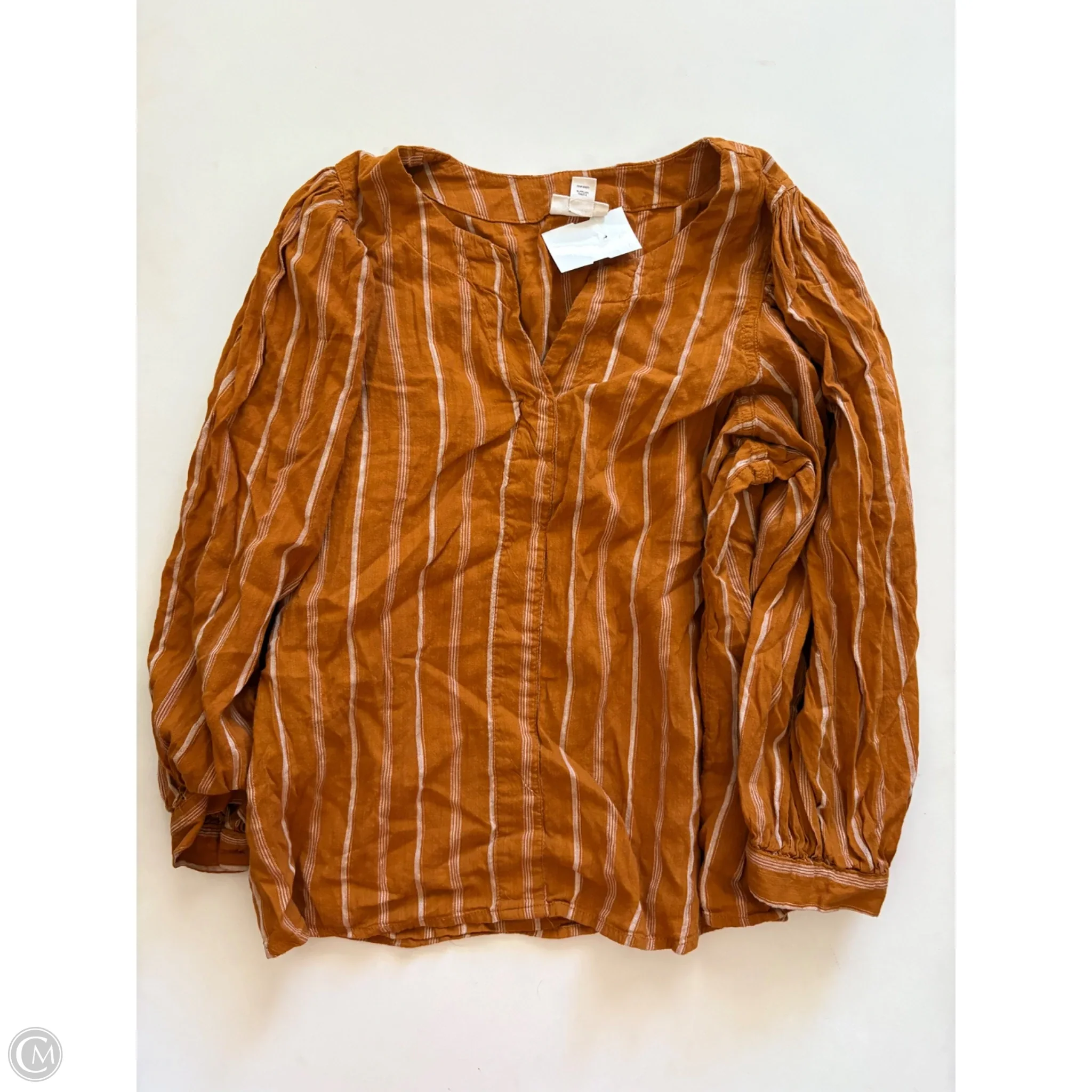 Top Long Sleeve By Ana In Striped Pattern, Size: M - Image 1