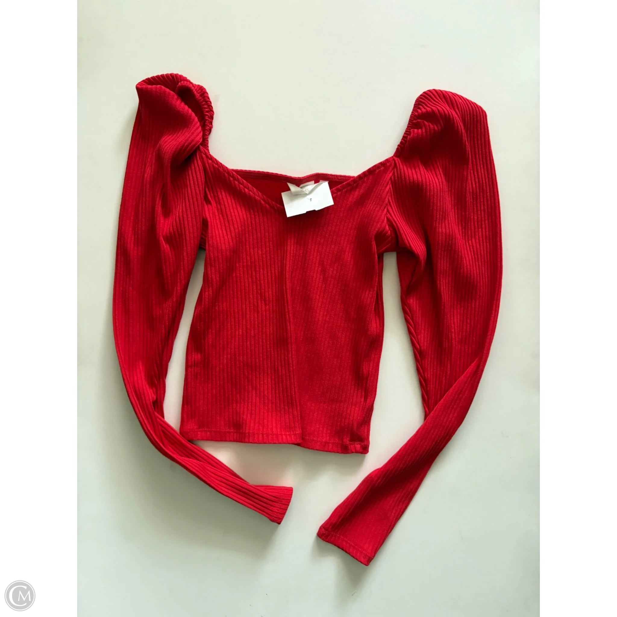 Top Long Sleeve By H&m In Red, Size: S - Image 1