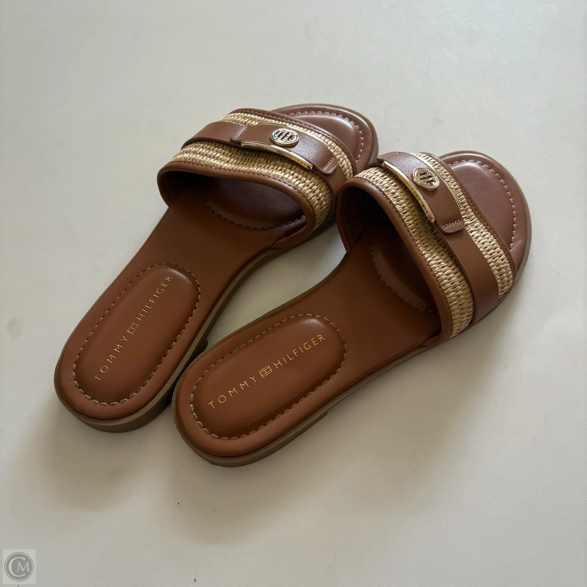 Sandals Flip Flops By Tommy Hilfiger In Brown, Size: 9 - Image 2