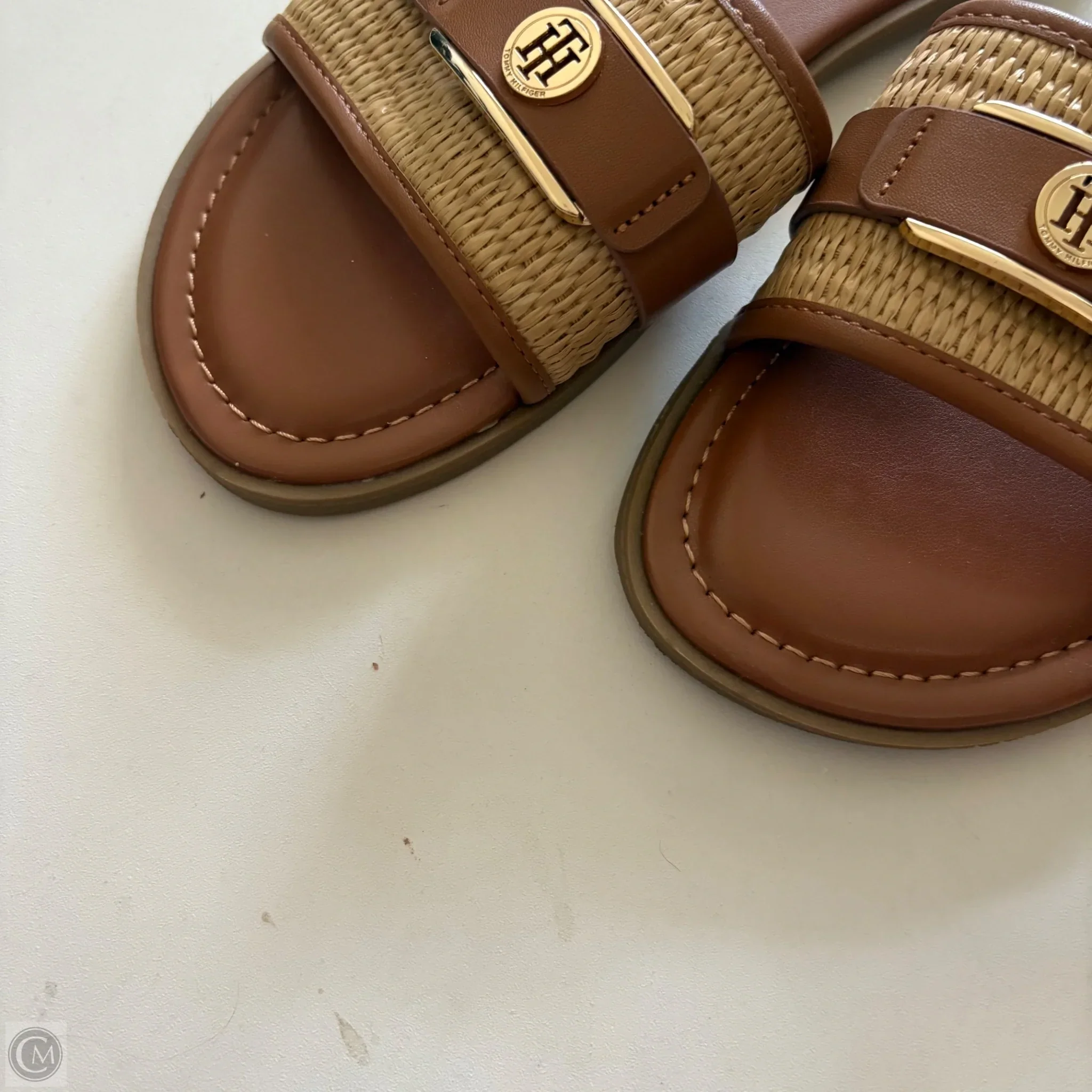 Sandals Flip Flops By Tommy Hilfiger In Brown, Size: 9 - Image 3
