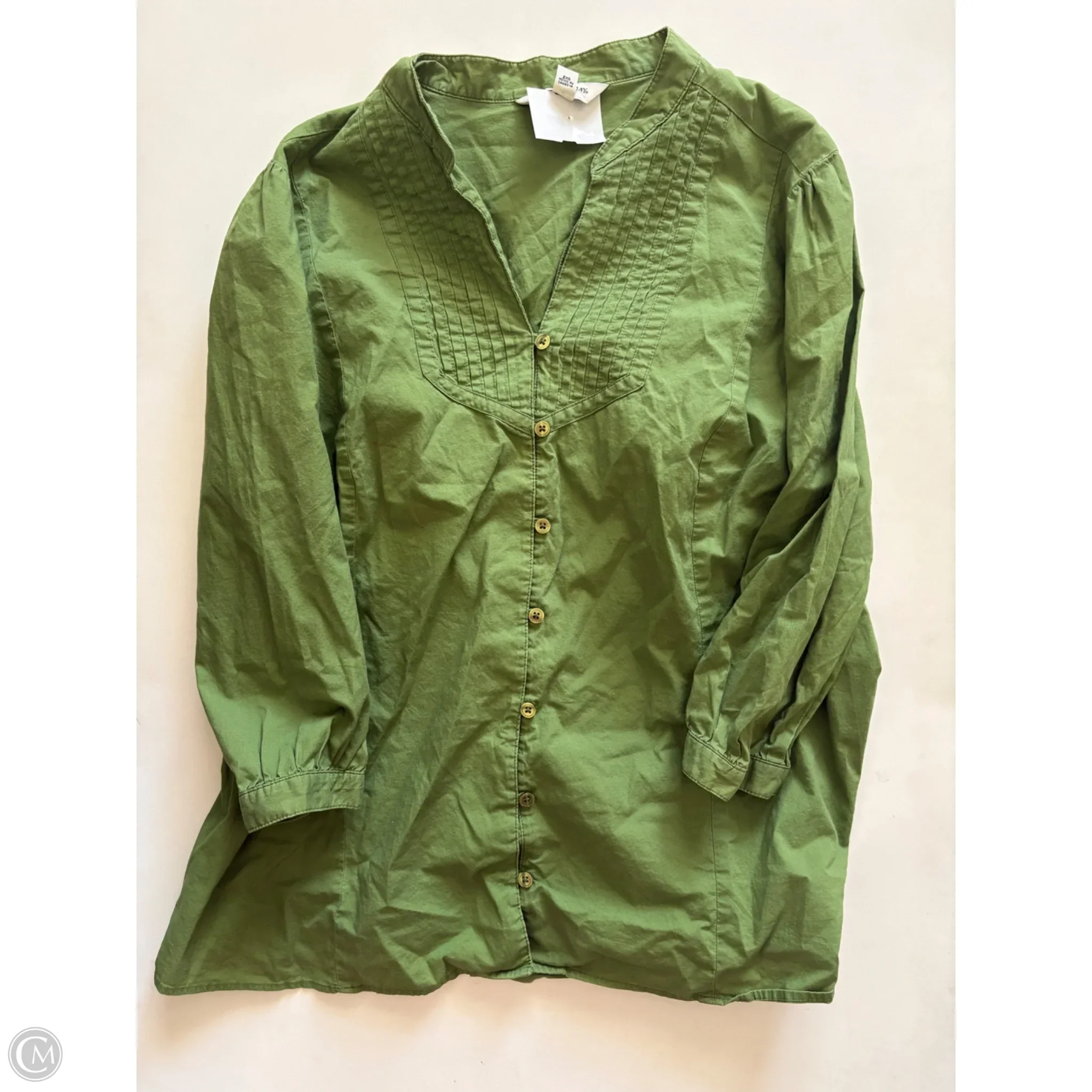 Top Long Sleeve By St Johns Bay In Green, Size: 2x - Image 1