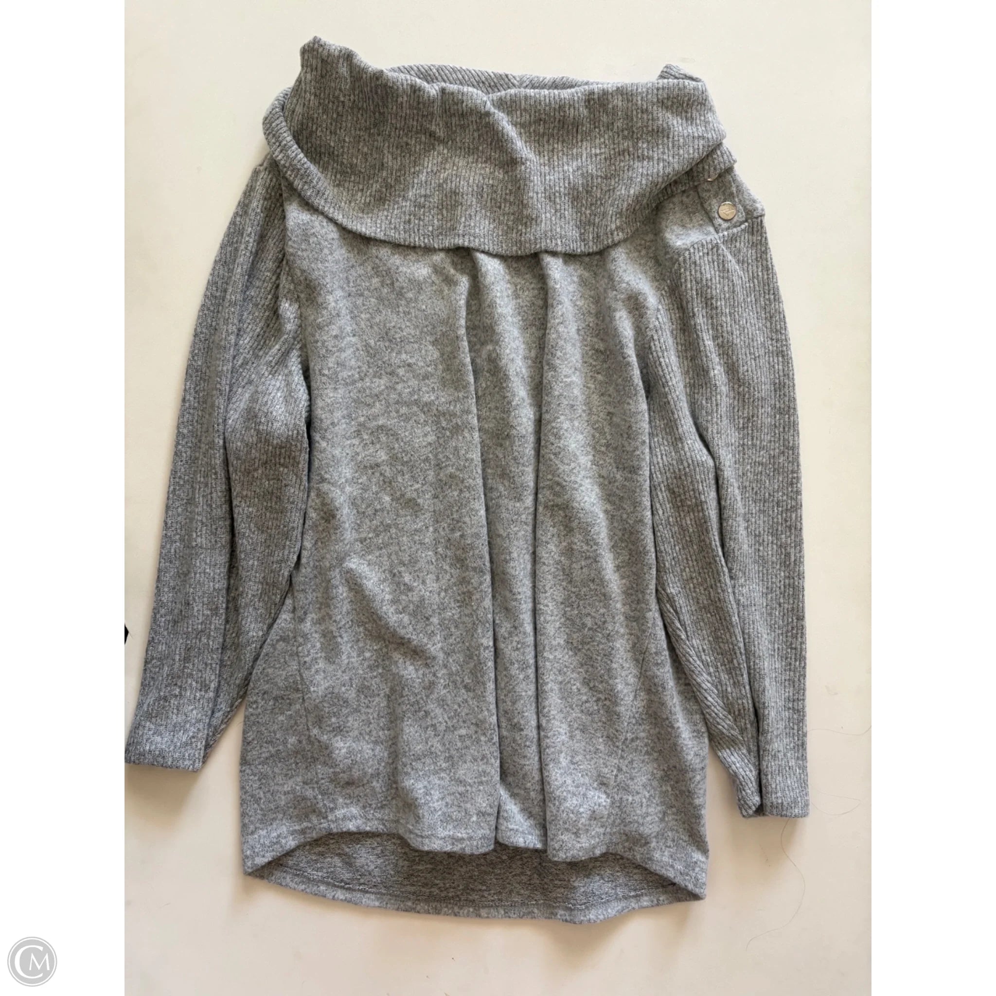 Sweater By Adrienne Vittadini In Grey, Size: Xl - Image 1