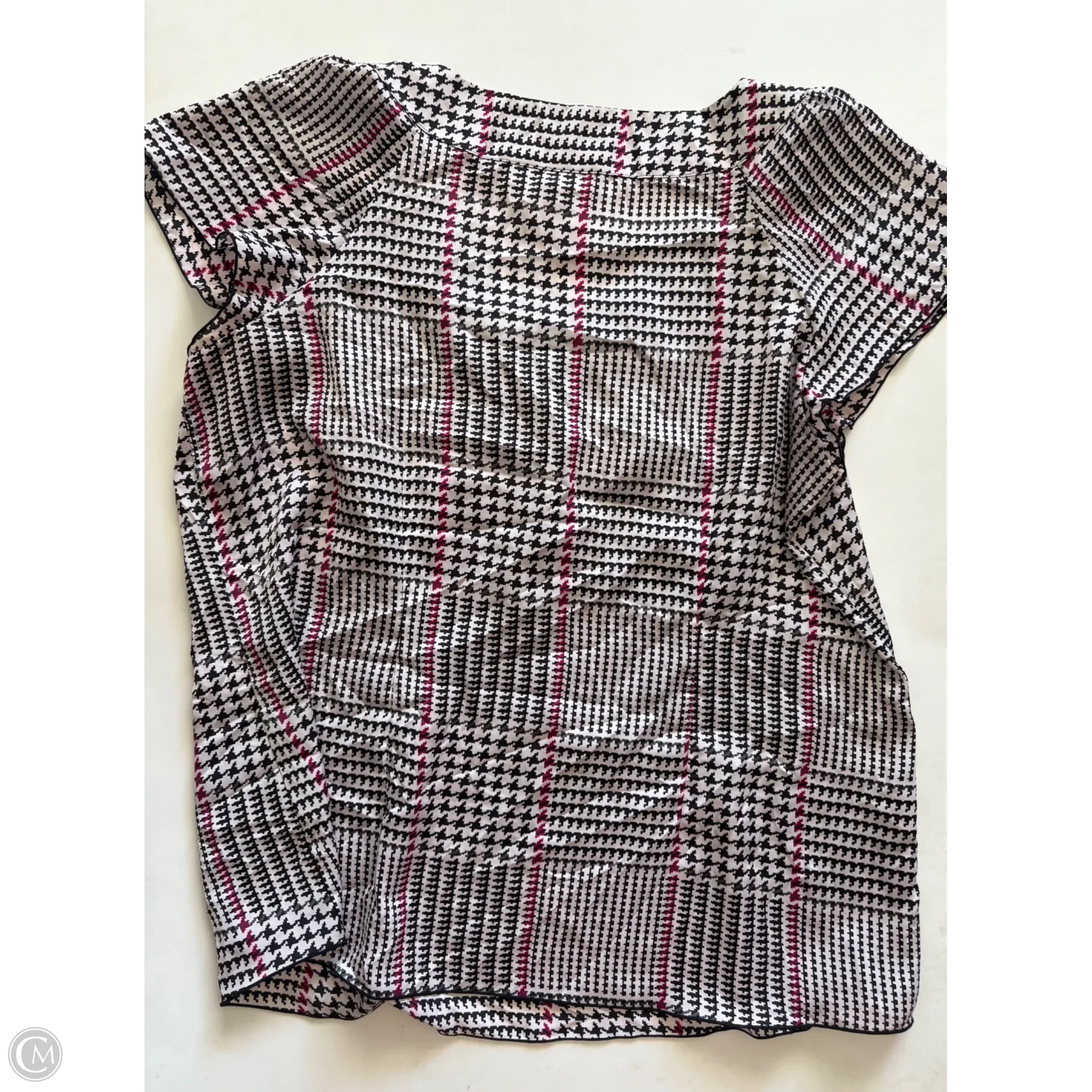 Blouse Short Sleeve By Cato In Plaid Pattern, Size: Xl - Image 2