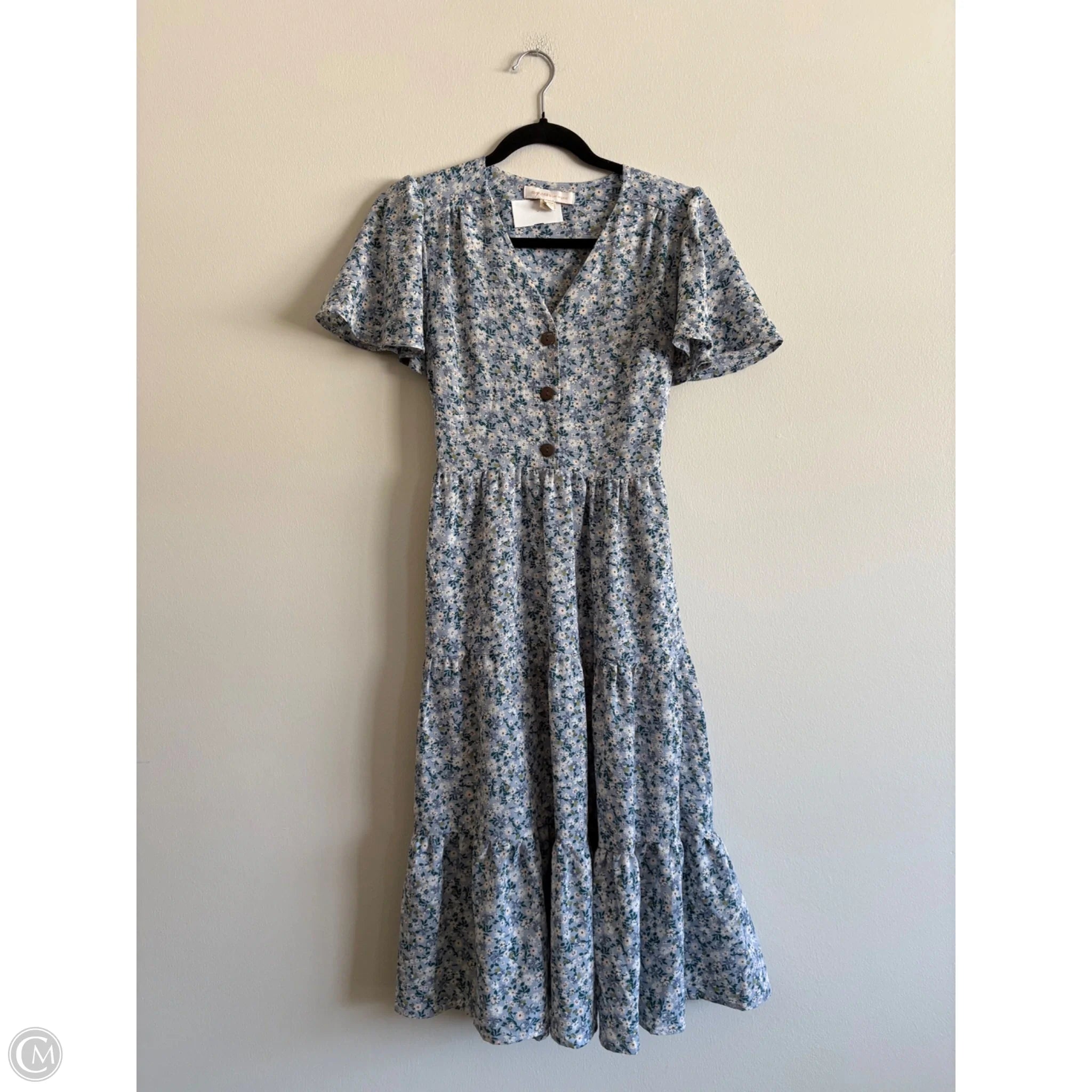 Dress Casual Midi By Monteau In Floral Print, Size: Xs - Image 1
