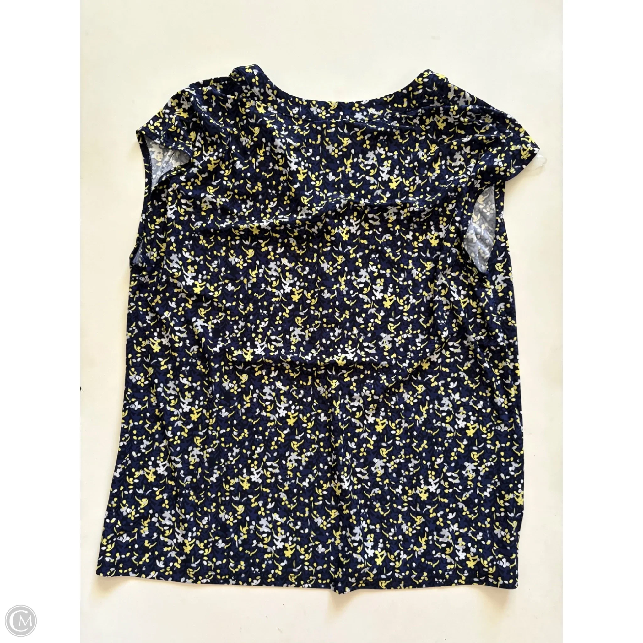 Blouse Short Sleeve By Anne Klein In Navy, Size: L - Image 2