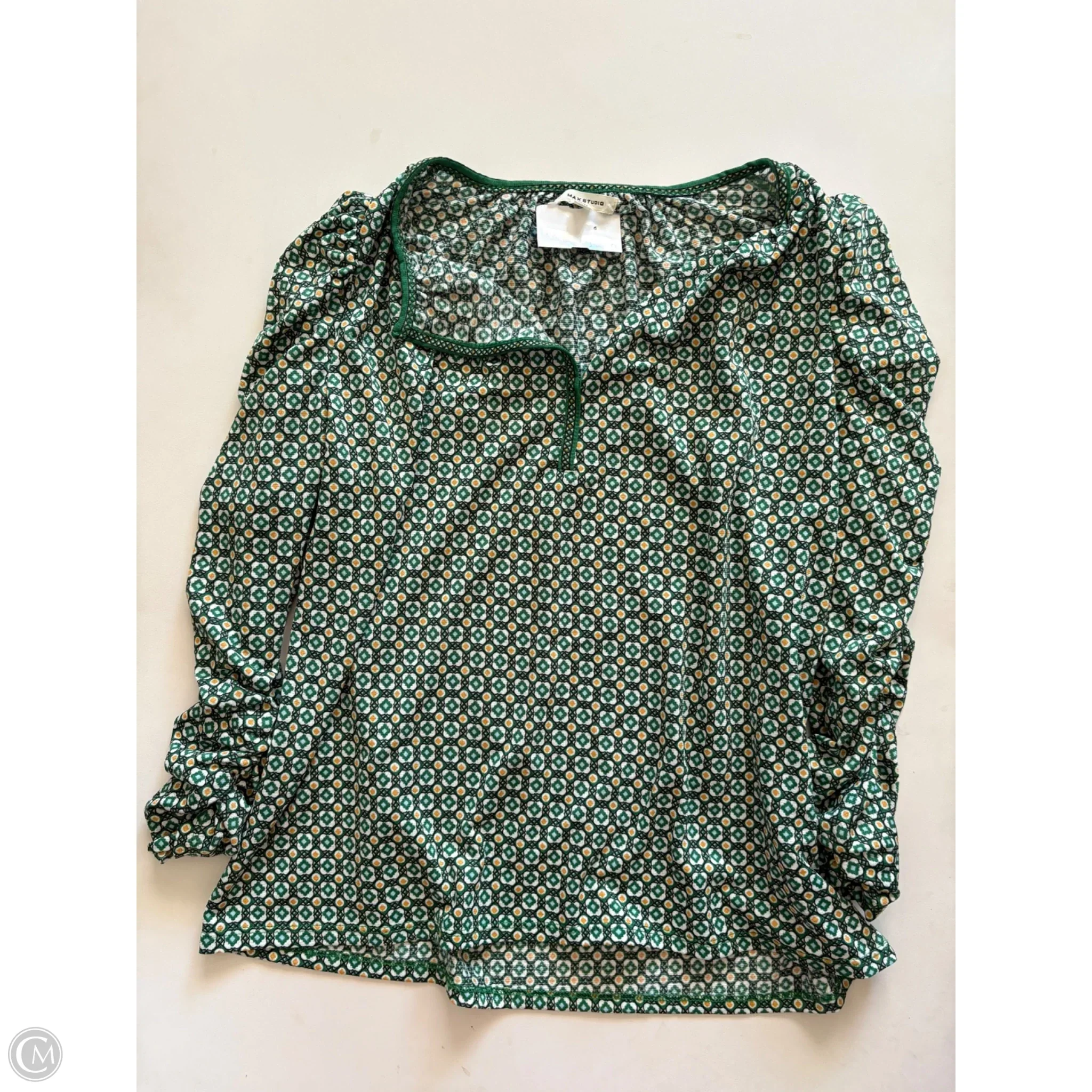 Blouse Long Sleeve By Max Studio In Green, Size: M - Image 1