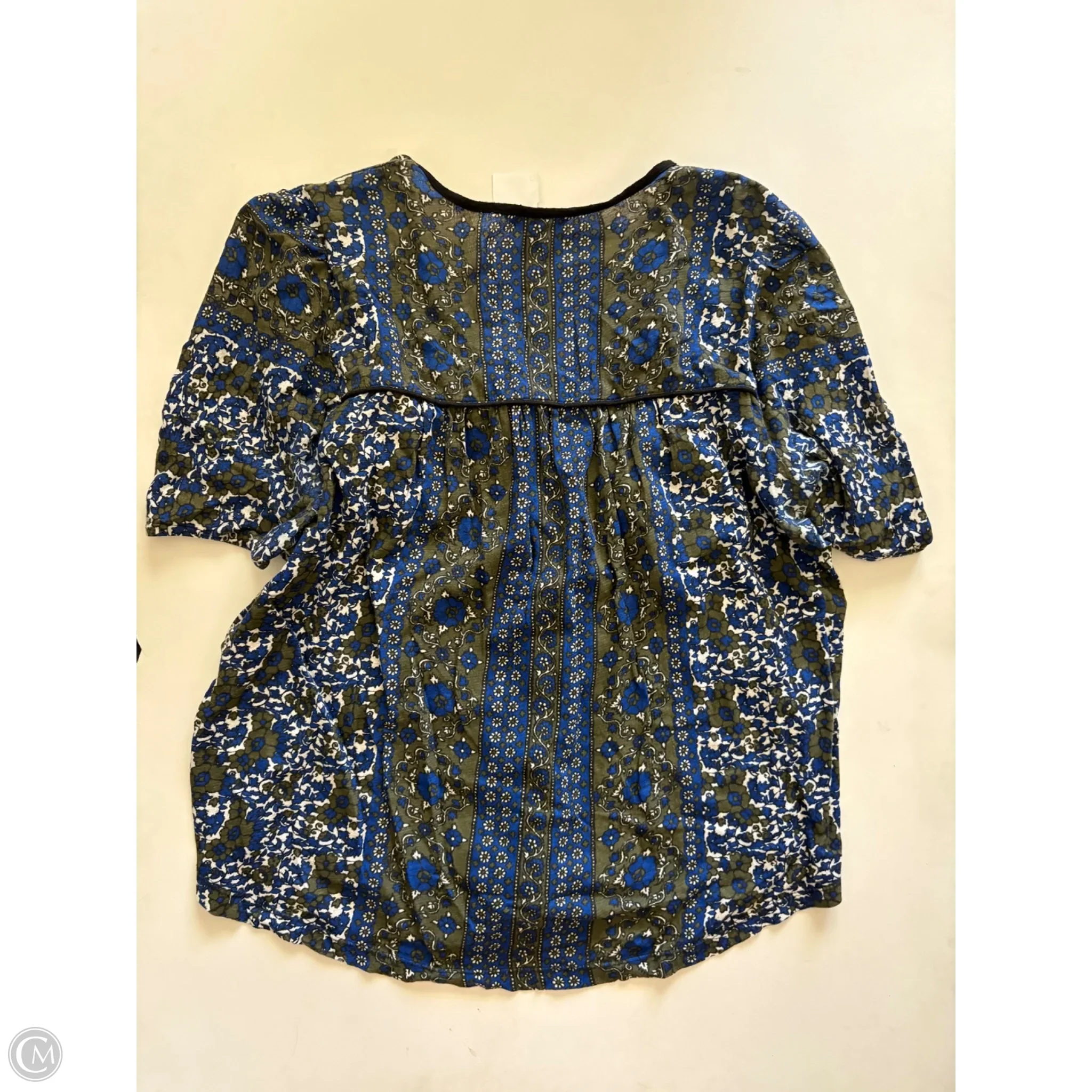 Top Short Sleeve By Lucky Brand In Blue & Grey, Size: L - Image 2