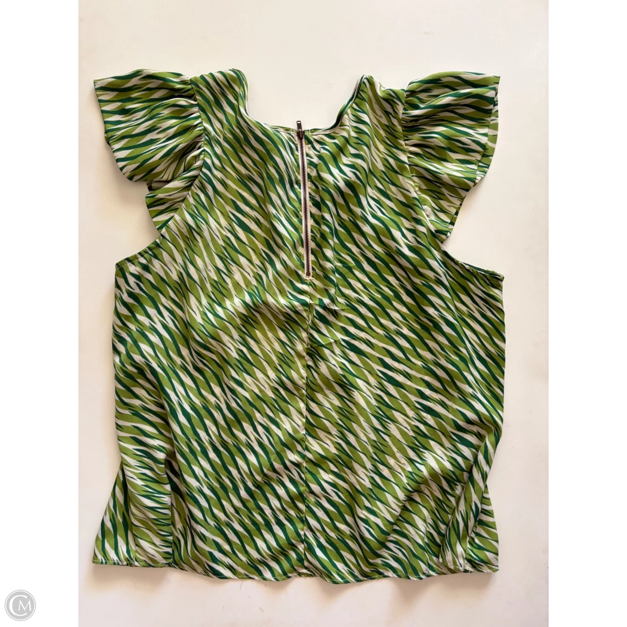 Blouse Short Sleeve By Worthington In Green, Size: Xl - Image 2