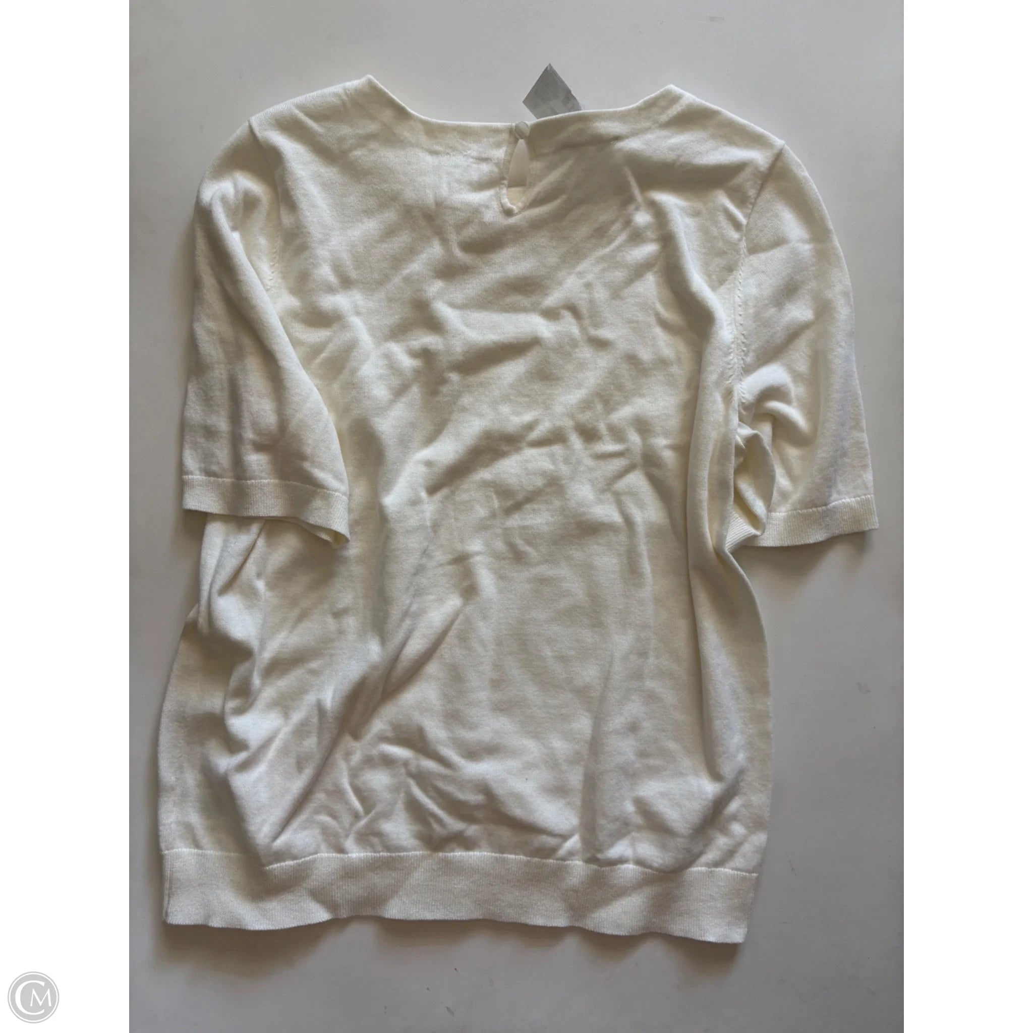 Sweater Short Sleeve By Talbots In Cream, Size: L - Image 2